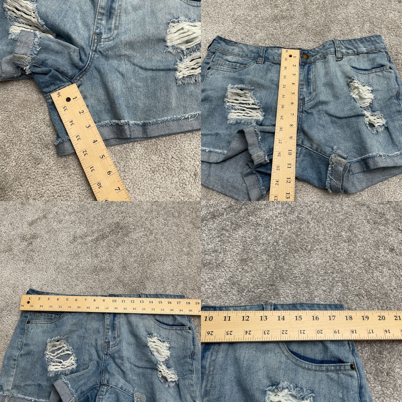 Forever 21 FOREVER 21 Denim Shorts Womens 12 Blue Mid Rise Casual Cotton 36x4 Size 34" / US 12 / IT 48 - 8 Thumbnail