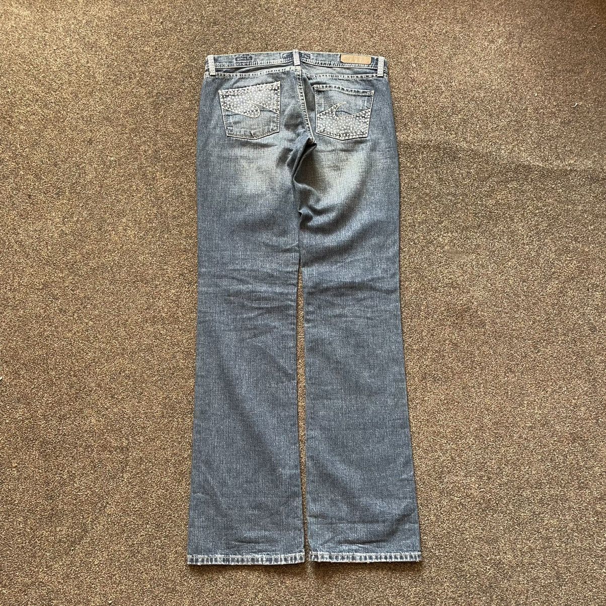 Vintage Vintage 90s Y2K Baggy Flared Jeans Distressed Skate Logo 33 Size 33" - 2 Thumbnail
