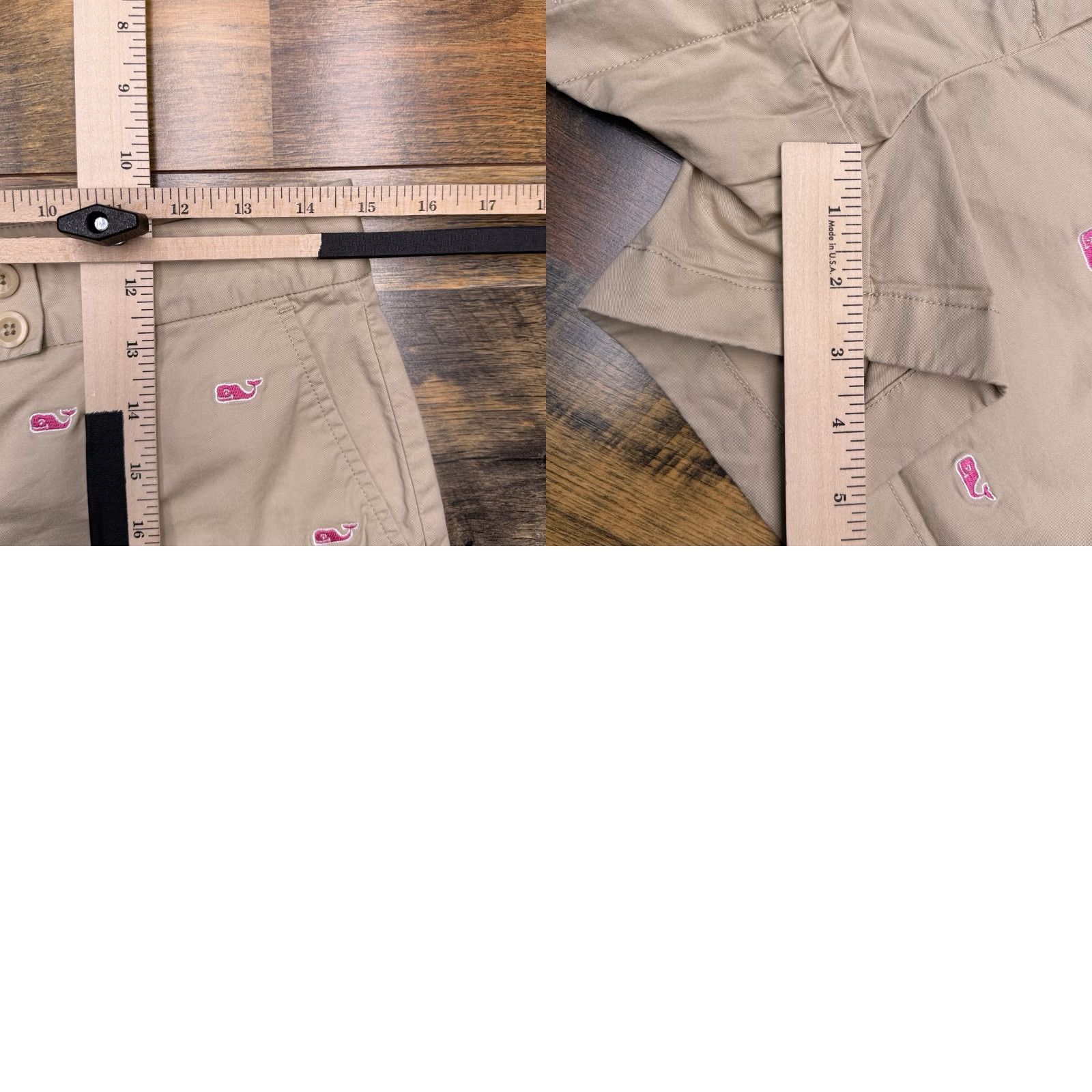 Vineyard Vines Vineyard Vines Chino Shorts Womens 2 Tan Low Rise Stretch All Over Whale Size 26" / US 2 / IT 38 - 8 Thumbnail