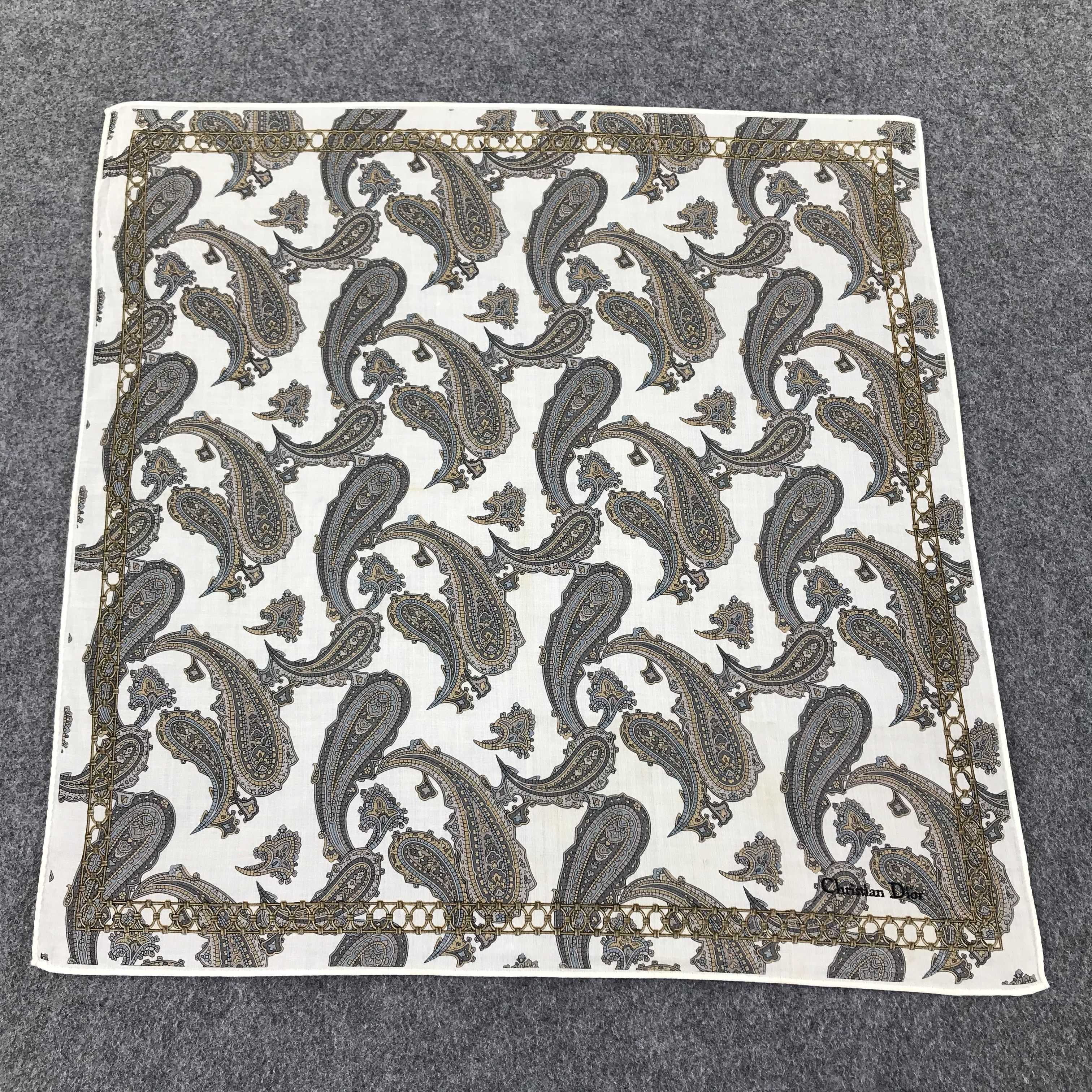 Christian Dior Monsieur Christian Dior Paisley Handkerchief Neckerchief H240 Size ONE SIZE - 4 Thumbnail