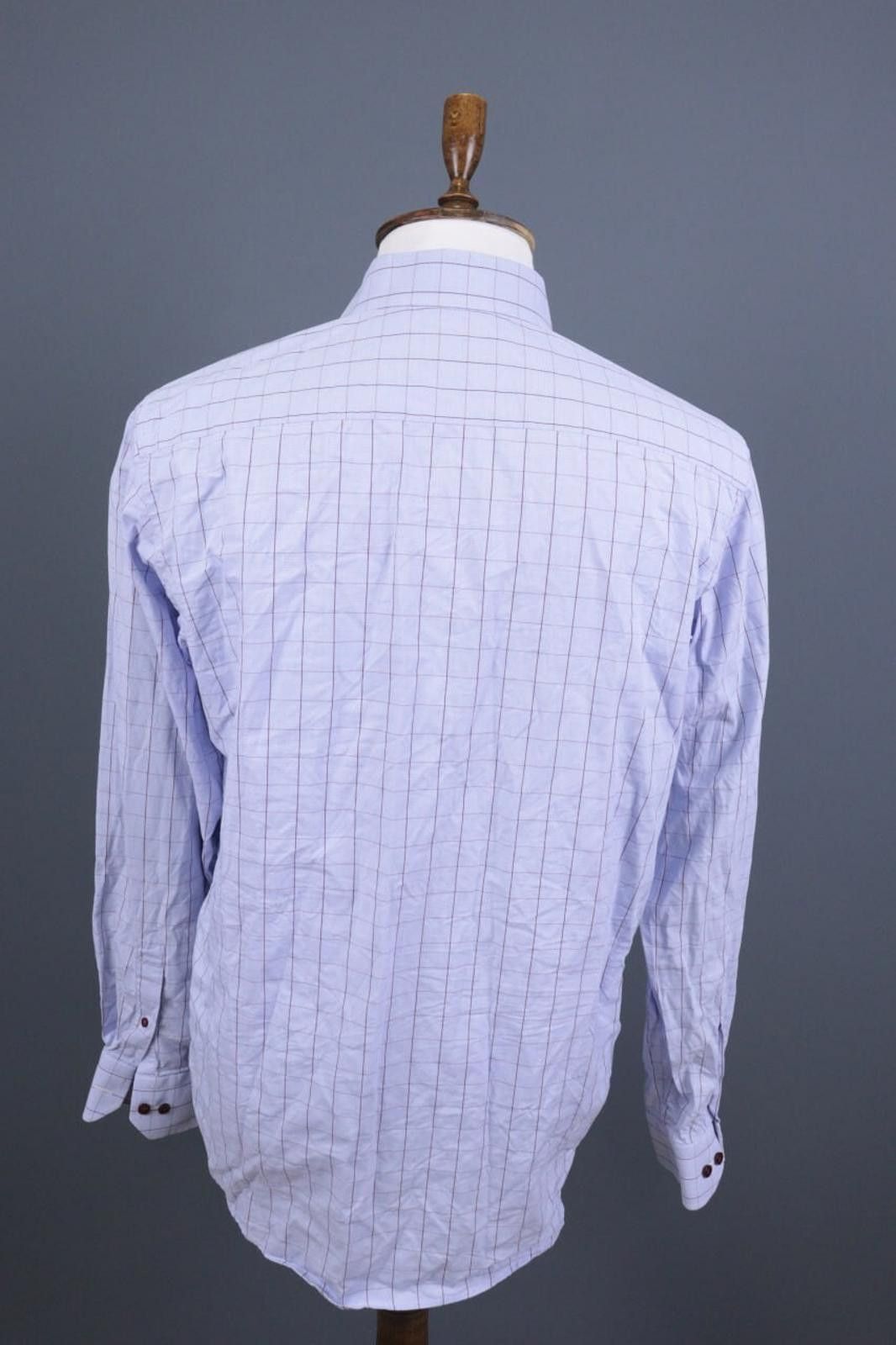 Eton Eton Contemporary Poplin Check Blue Shirt Size 42 / 16.5 Size US M / EU 48-50 / 2 - 7 Thumbnail