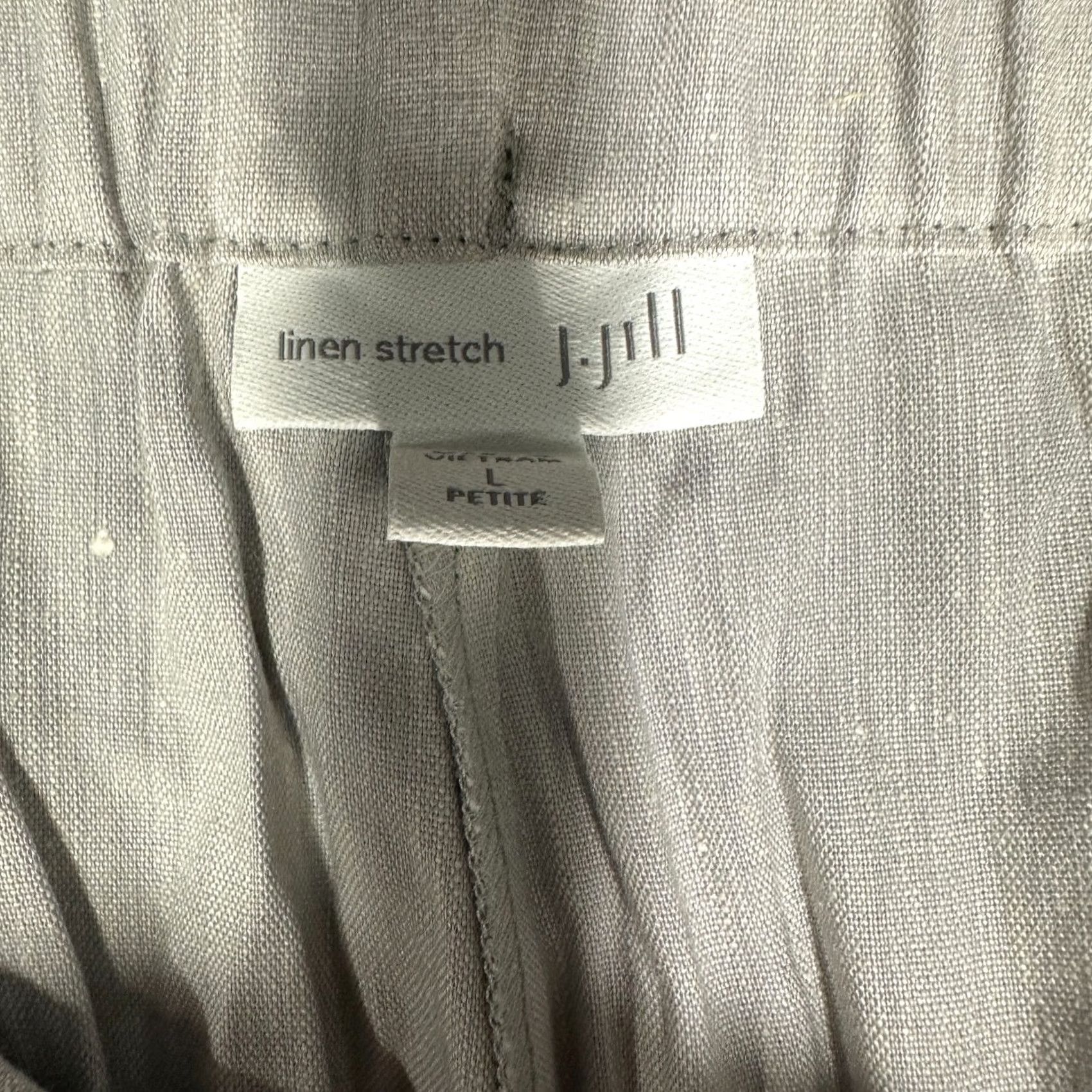 J. Jill VINTAGE J. Jill Linen Stretch Pants Womens Large Petite Beige Crop Pockets Pull On Size 25" / US 0 / IT 36 - 4 Thumbnail