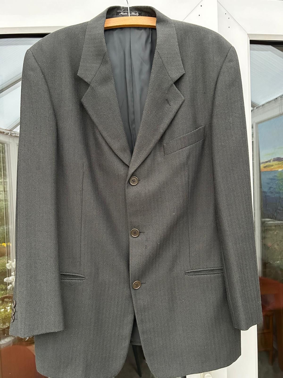 Italian Vintage Emporio Armani Herringbone Oversize hotsell Wool Blazer