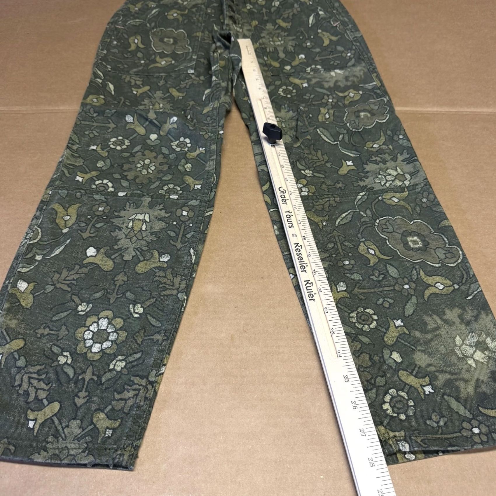 Anthropologie Anthropologie Pants Womens 27 Green Floral Twill Chino Relaxed Straight Pockets Button Fly Spring Casual Mens Womens Girls Boys? Size 27" / US 4 / IT 40 - 3 Thumbnail
