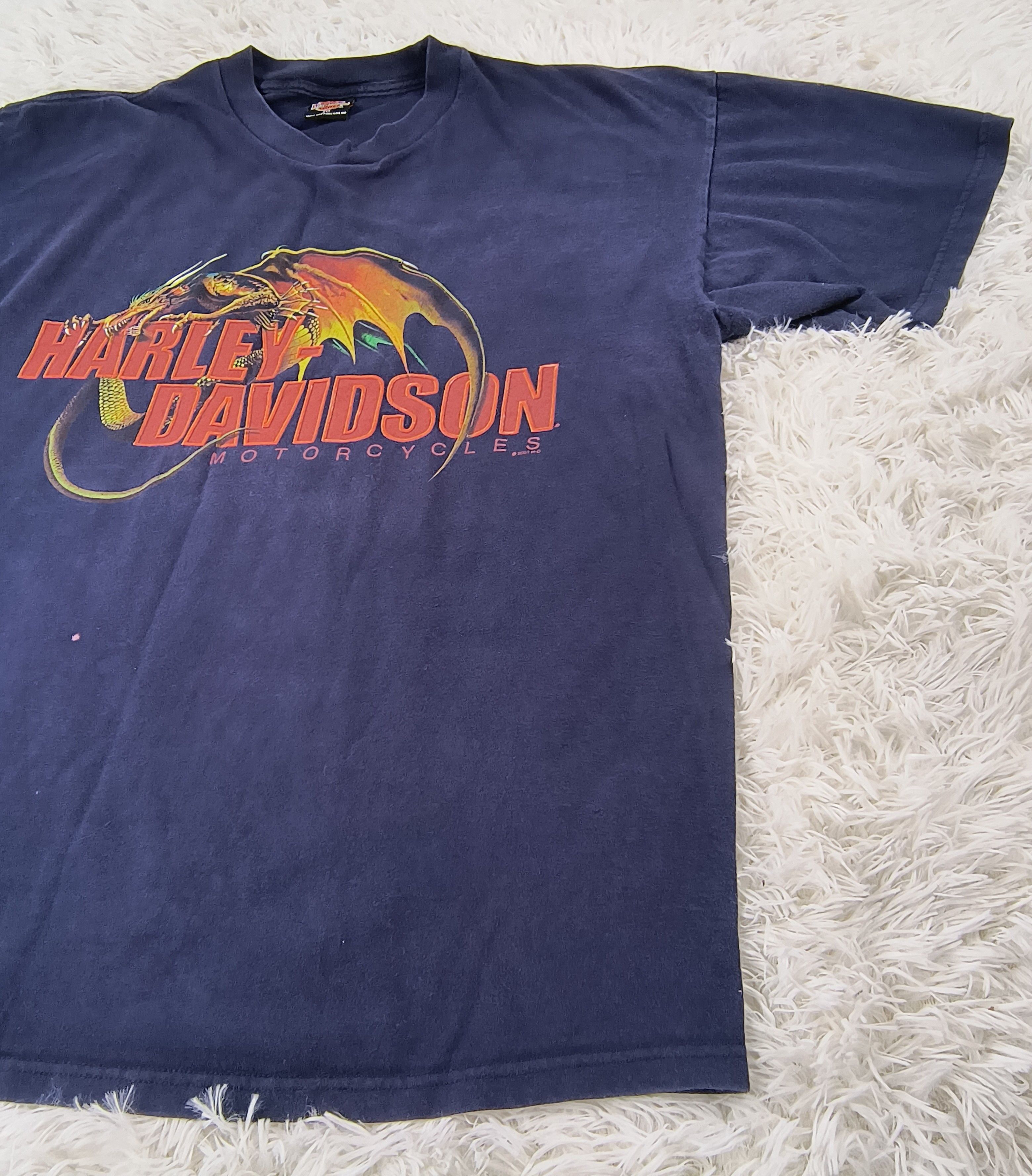 Harley Davidson Vintage Y2K Harley Davidson dragon Maui Hawaii 2001 tee Size US XXL / EU 58 / 5 - 6 Thumbnail