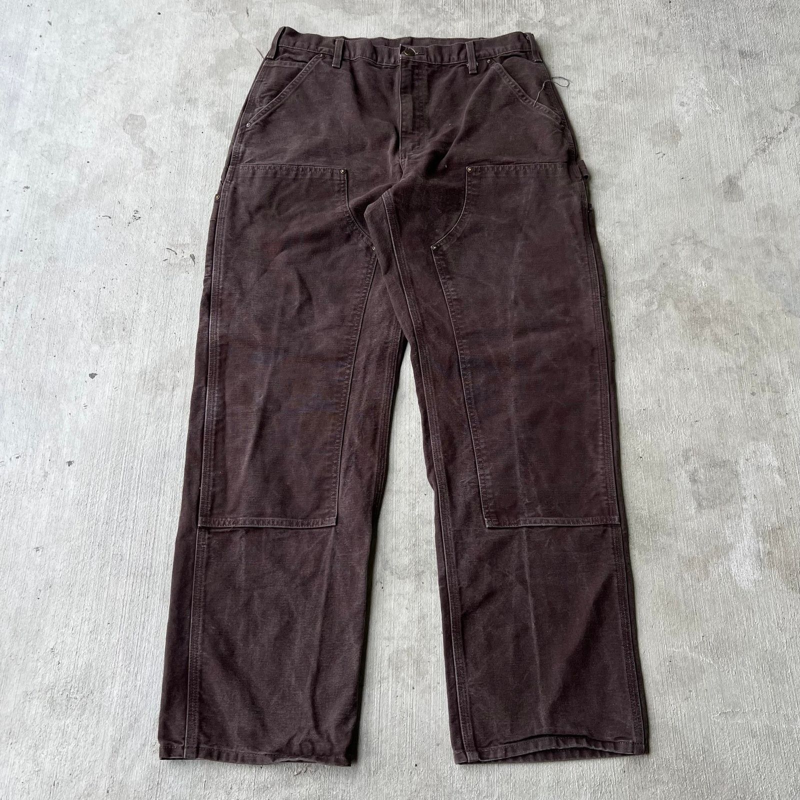 Carhartt × Vintage Carhartt brown double knee work wear carpenter pants Size US 35 - 1 Thumbnail