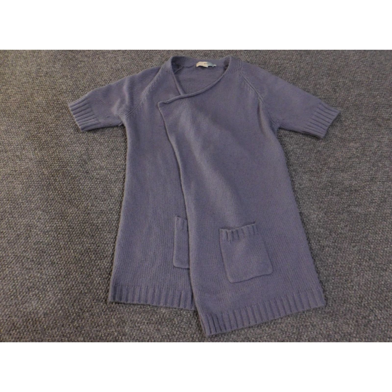 Boden Boden Cardigan Womens US 8 Purple Short Sleeve Open Front Wool Alpaca Knit Sweater Size M / US 6-8 / IT 42-44 - 4 Thumbnail