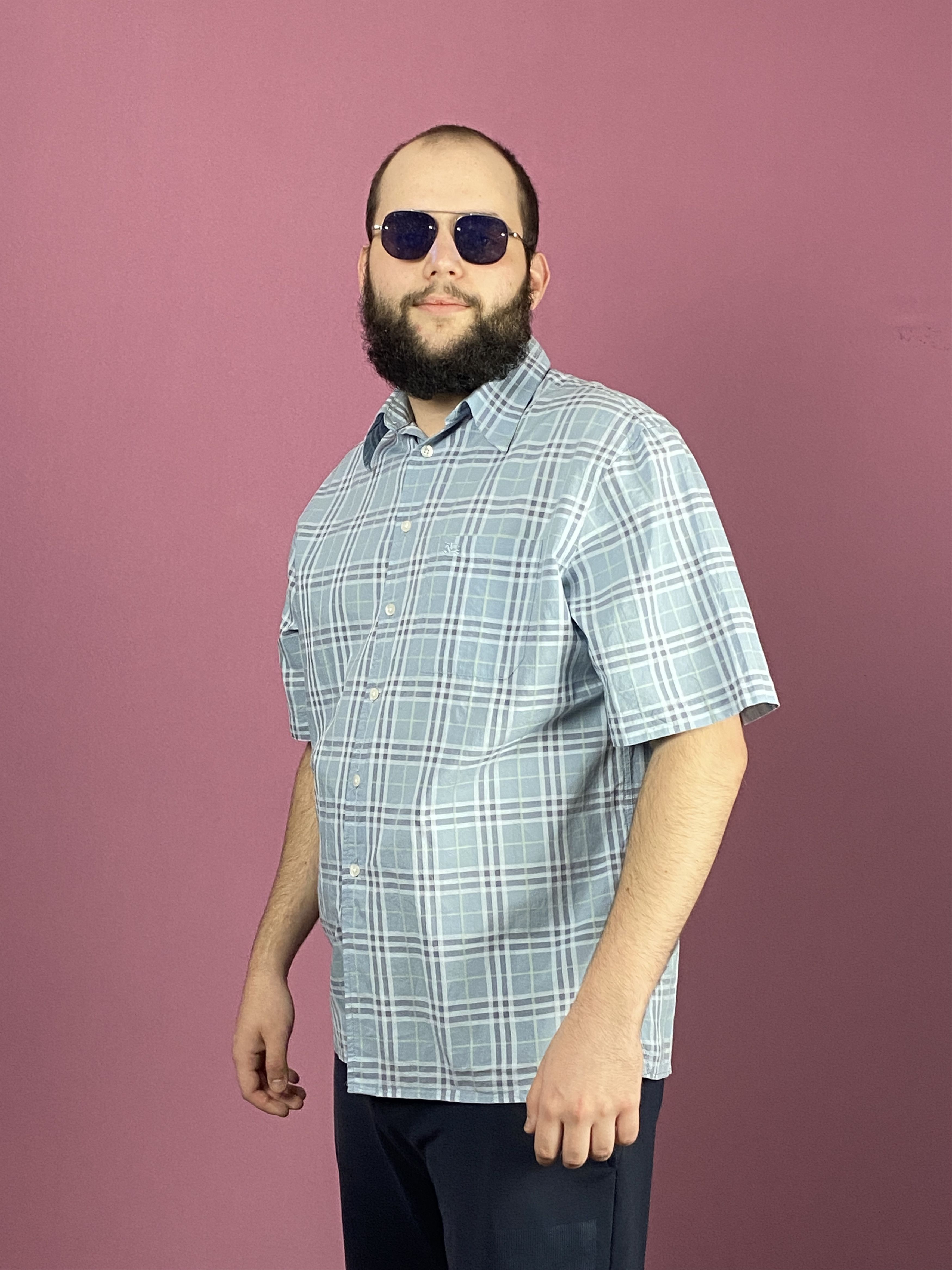 Burberry Burberry Men's Nova Check Short Sleeve Shirt - L Size US L / EU 52-54 / 3 - 2 Thumbnail