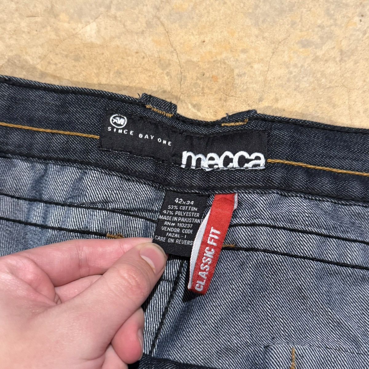 Mecca Vintage 2000s Mecca Faded Embroidered Baggy Jeans Y2K Grunge Size US 41 - 8 Thumbnail