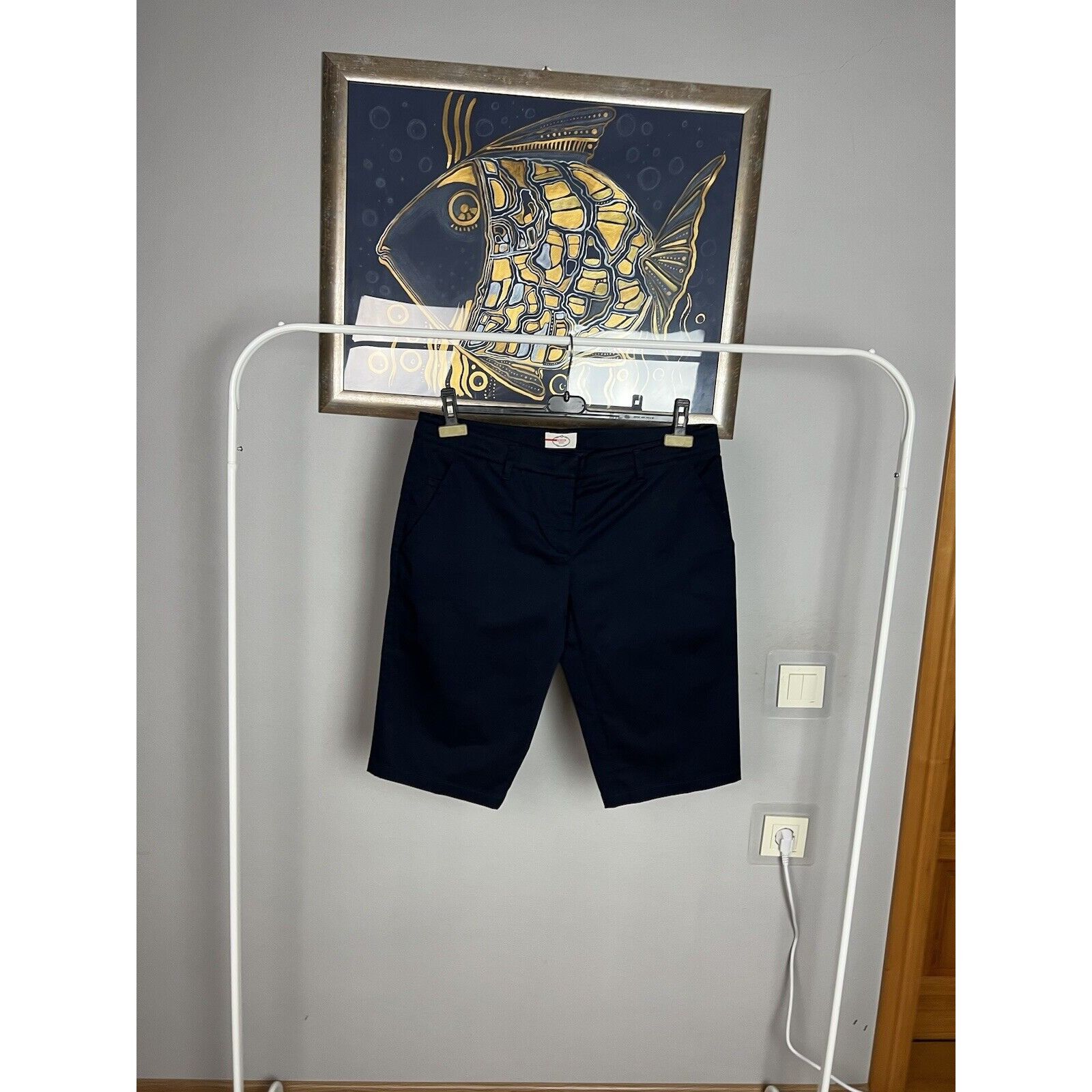 Prada MINT! Prada Red Tab Women`s Blue Straight Classic Shorts Siz Size 32" / US 10 / IT 46 - 3 Thumbnail