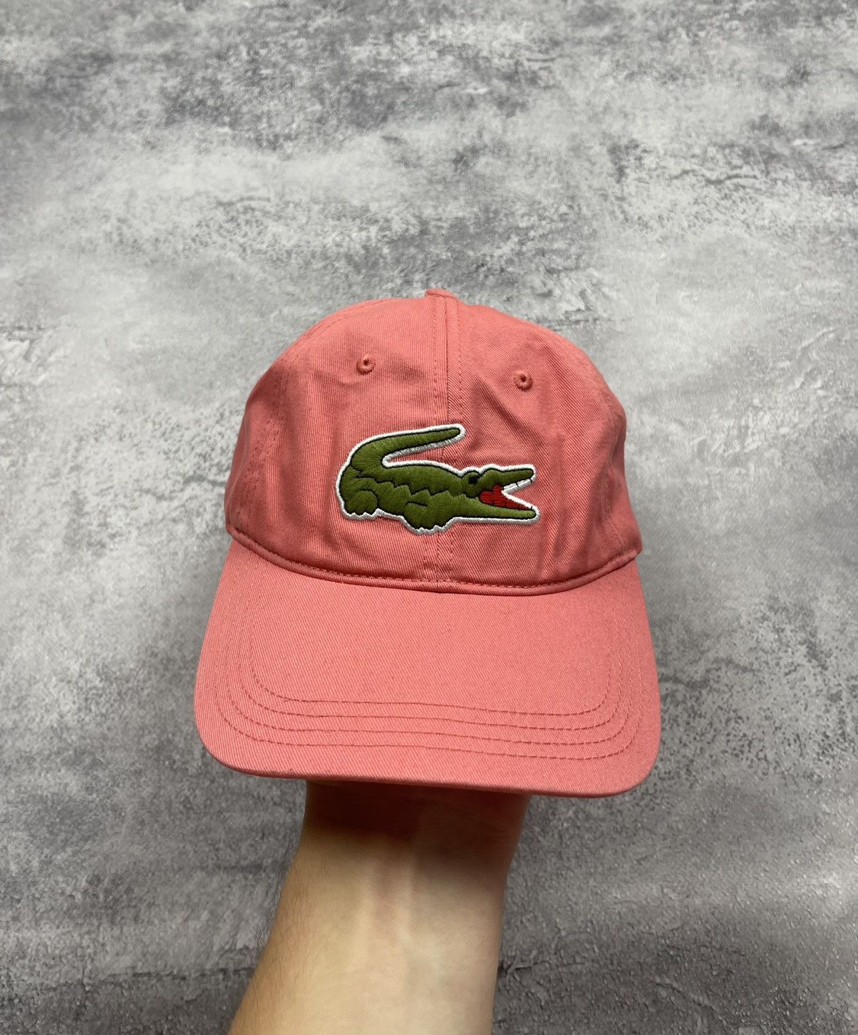 Lacoste Lacoste Pink Big Logo Crocodile Cap Hat Size ONE SIZE - 5 Thumbnail