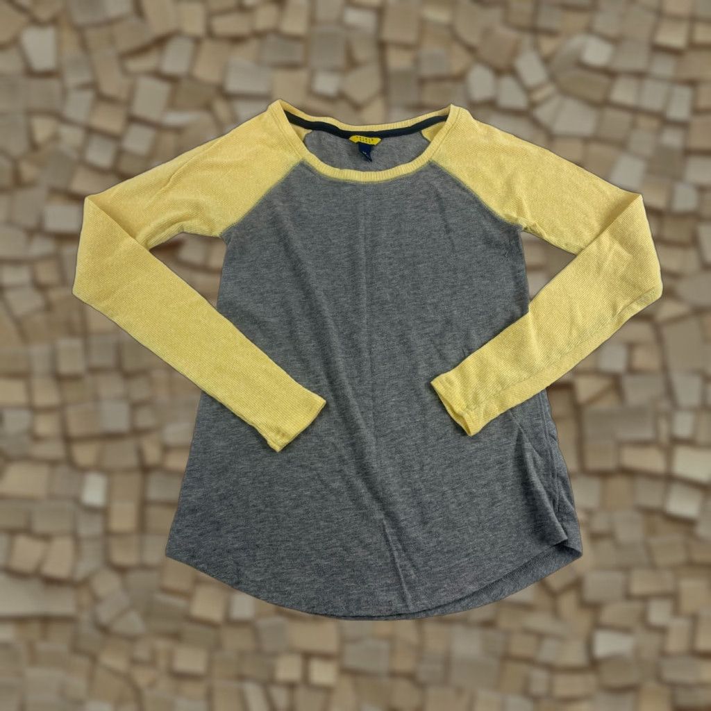 Prince Prince & Fox Shirt Women S Solid Gray Yellow Heather Baseball Top Long Sleeve Size S / US 4 / IT 40 - 1 Thumbnail