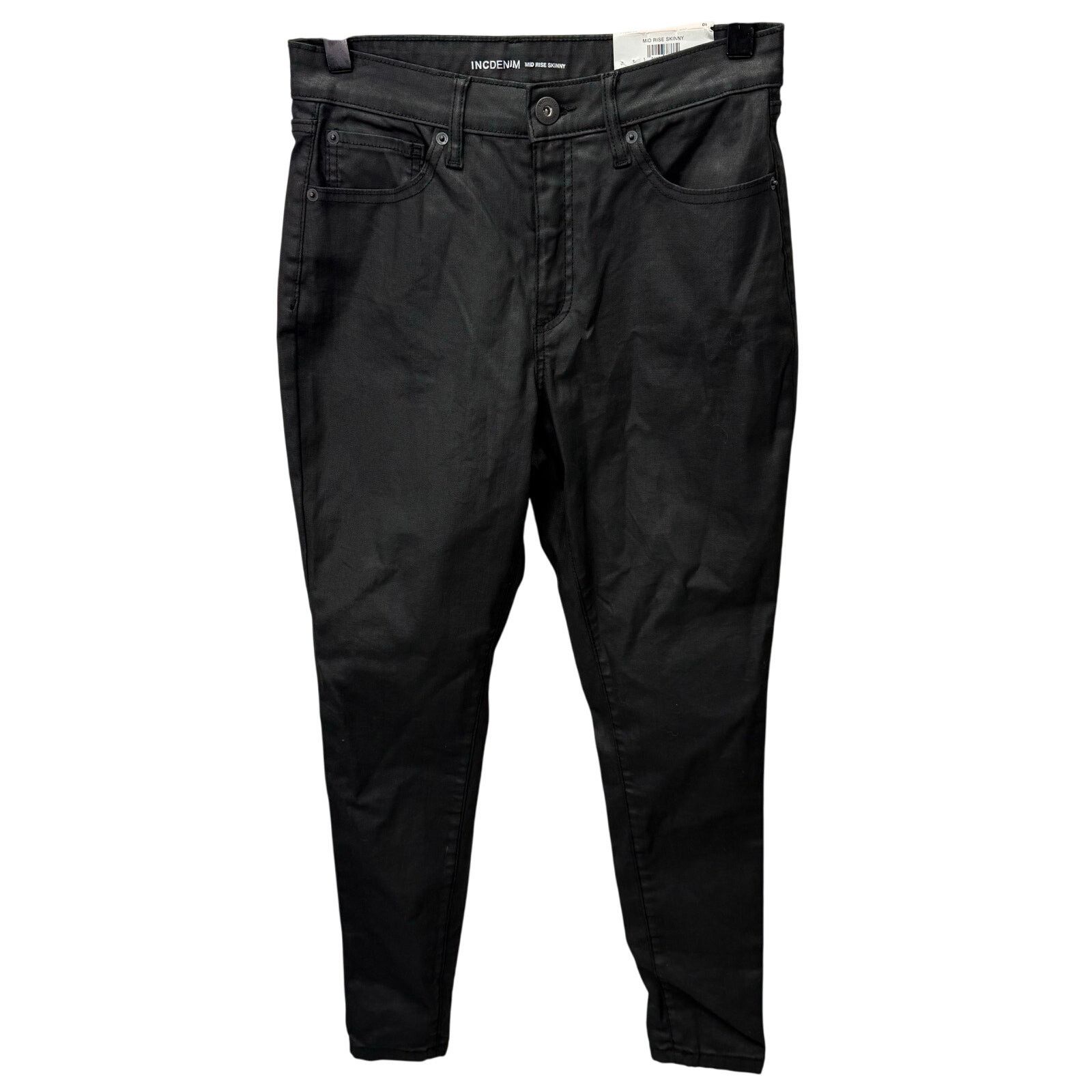 Macys Macy's INC Jeans sz 10 Coated Denim Skinny NEW # G689 Size 32" / US 10 / IT 46 - 1 Thumbnail