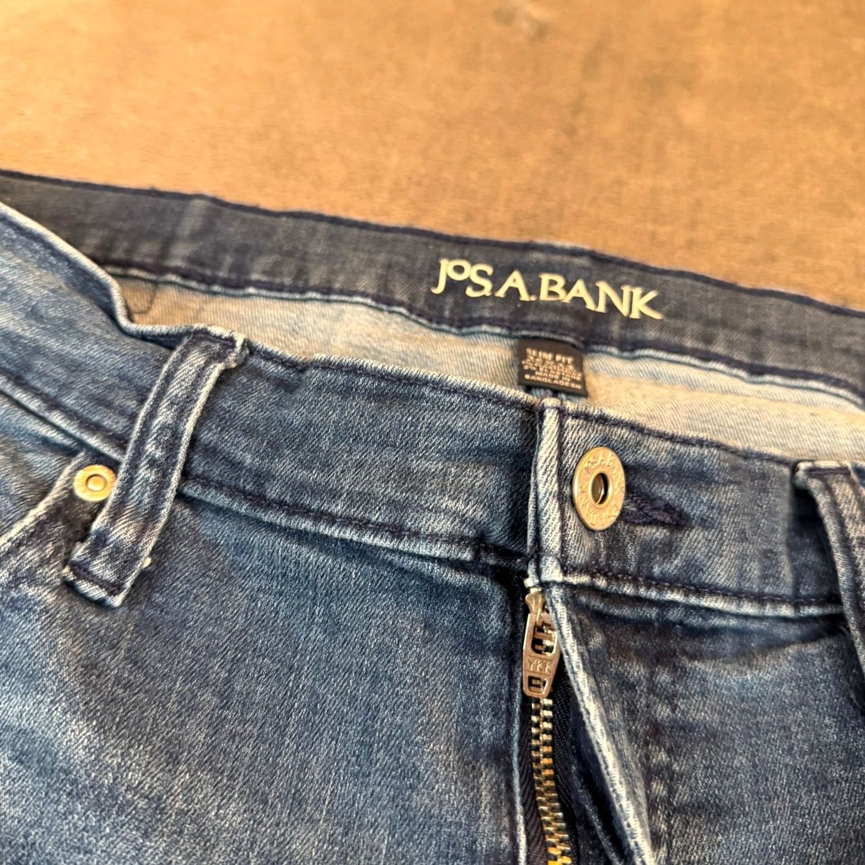 Denime JOS A BANK Slim Fit Jeans Denim Pants Casual Comfort Mens 36x32 Blue Straight Jeans Mens Slim Fit Casual Denim Topwear Size US 36 / EU 52 - 5 Thumbnail
