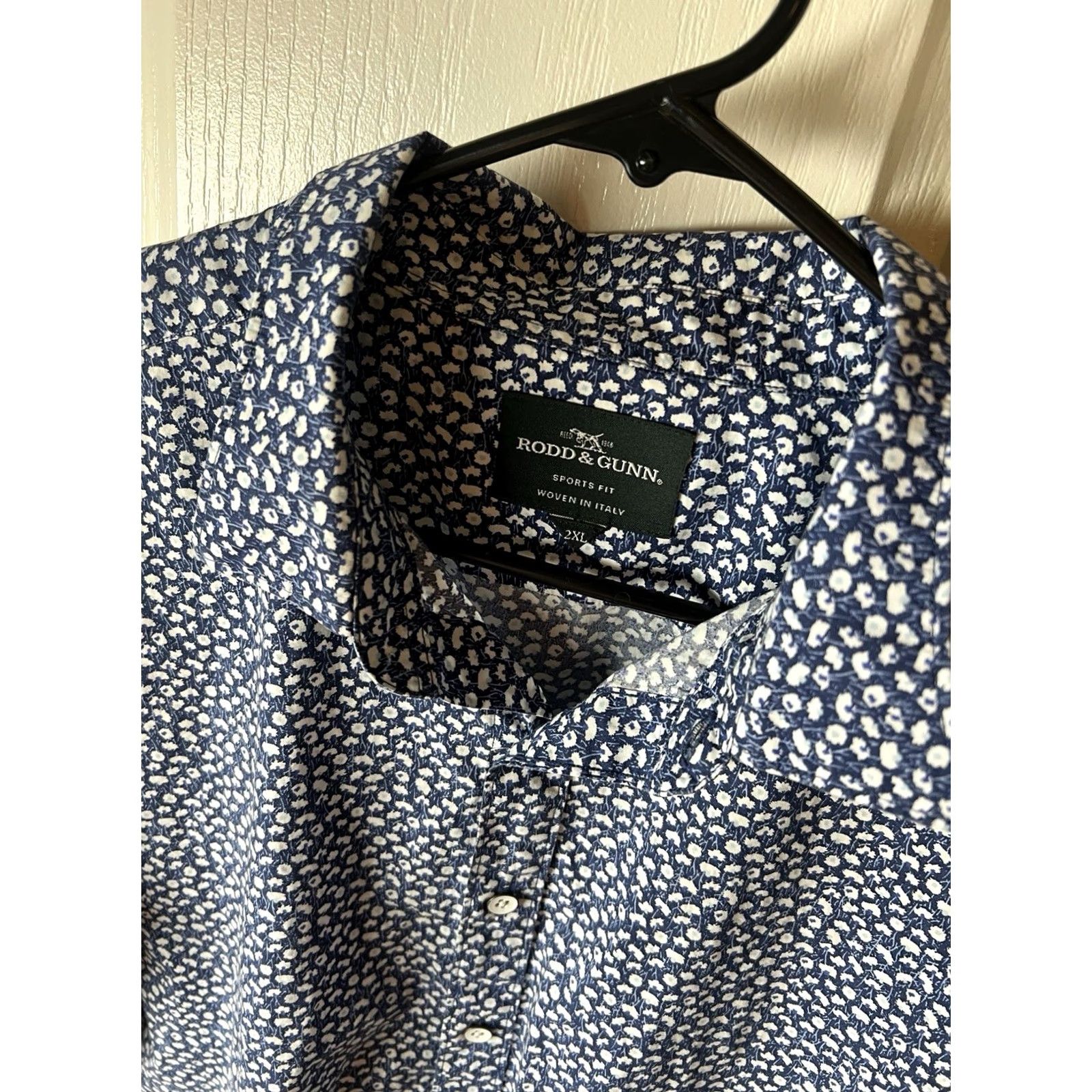 Rodd & Gunn Rodd Gunn Shirt Mens 2XL Blue Floral Cotton Button-Down Collar Sports Fit Shirt Size US XXL / EU 58 / 5 - 4 Thumbnail