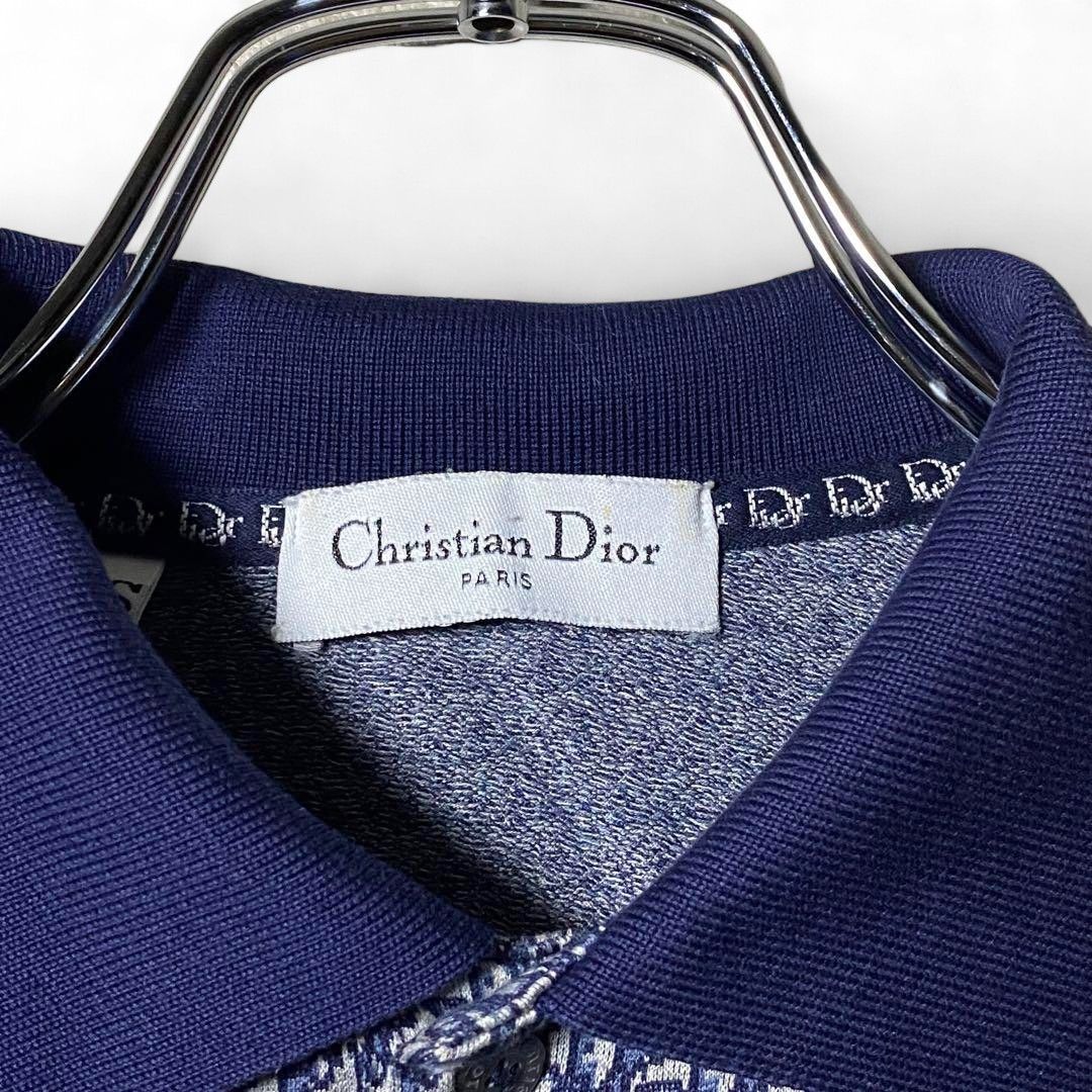 Dior Dior - Monogram Silk Polo Shirt Navy Size US S / EU 44-46 / 1 - 4 Thumbnail