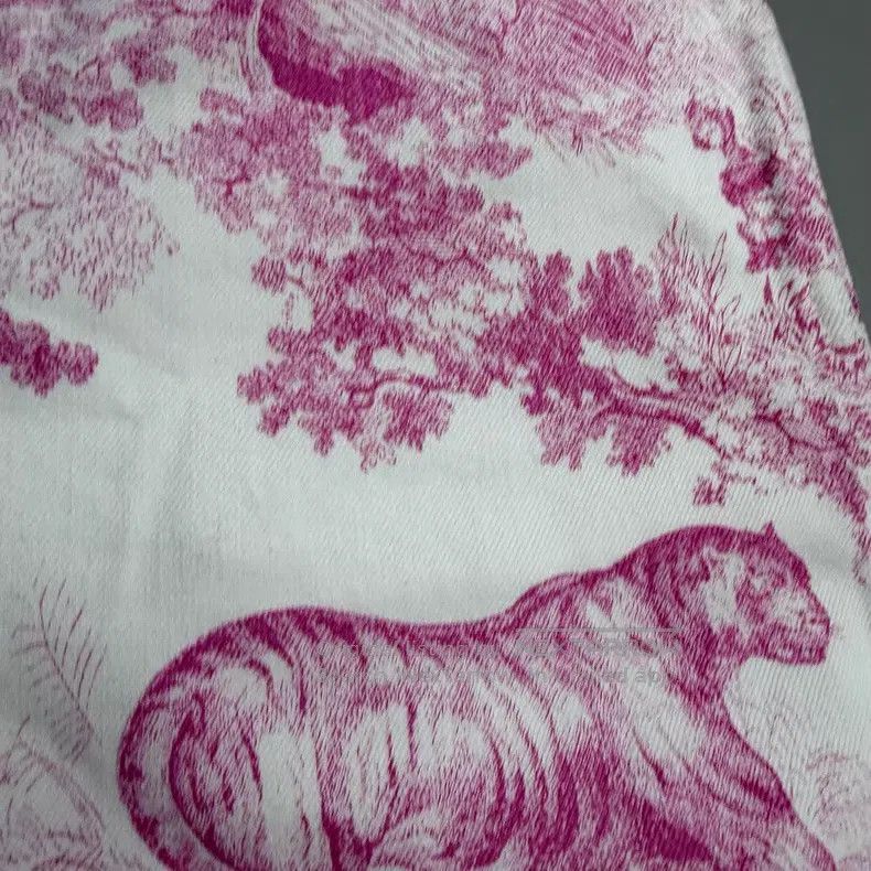 Dior Dior White and pink jungle animal denim cotton shorts Size 25" / US 0 / IT 36 - 7 Thumbnail