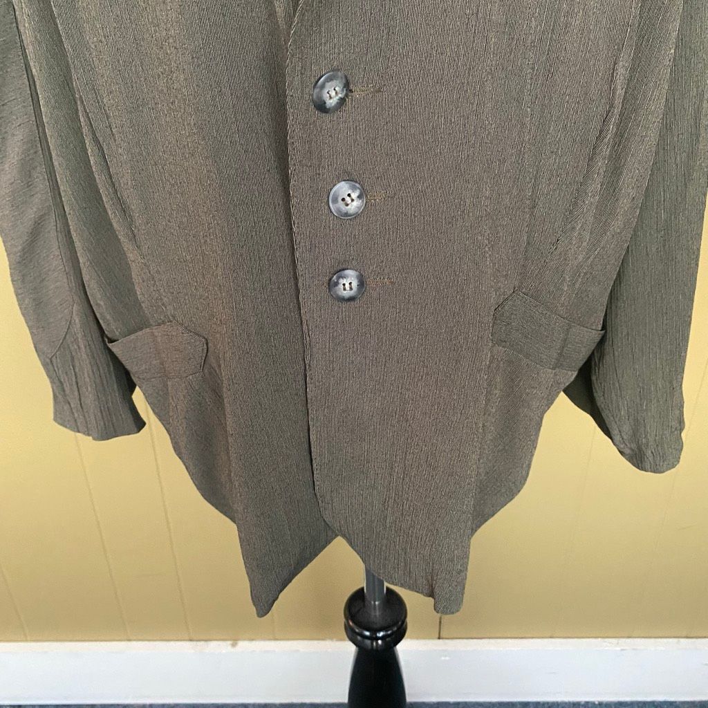 Other Mr Mr women vintage size 3 three button crepe blazer khaki Size S / US 4 / IT 40 - 2 Thumbnail