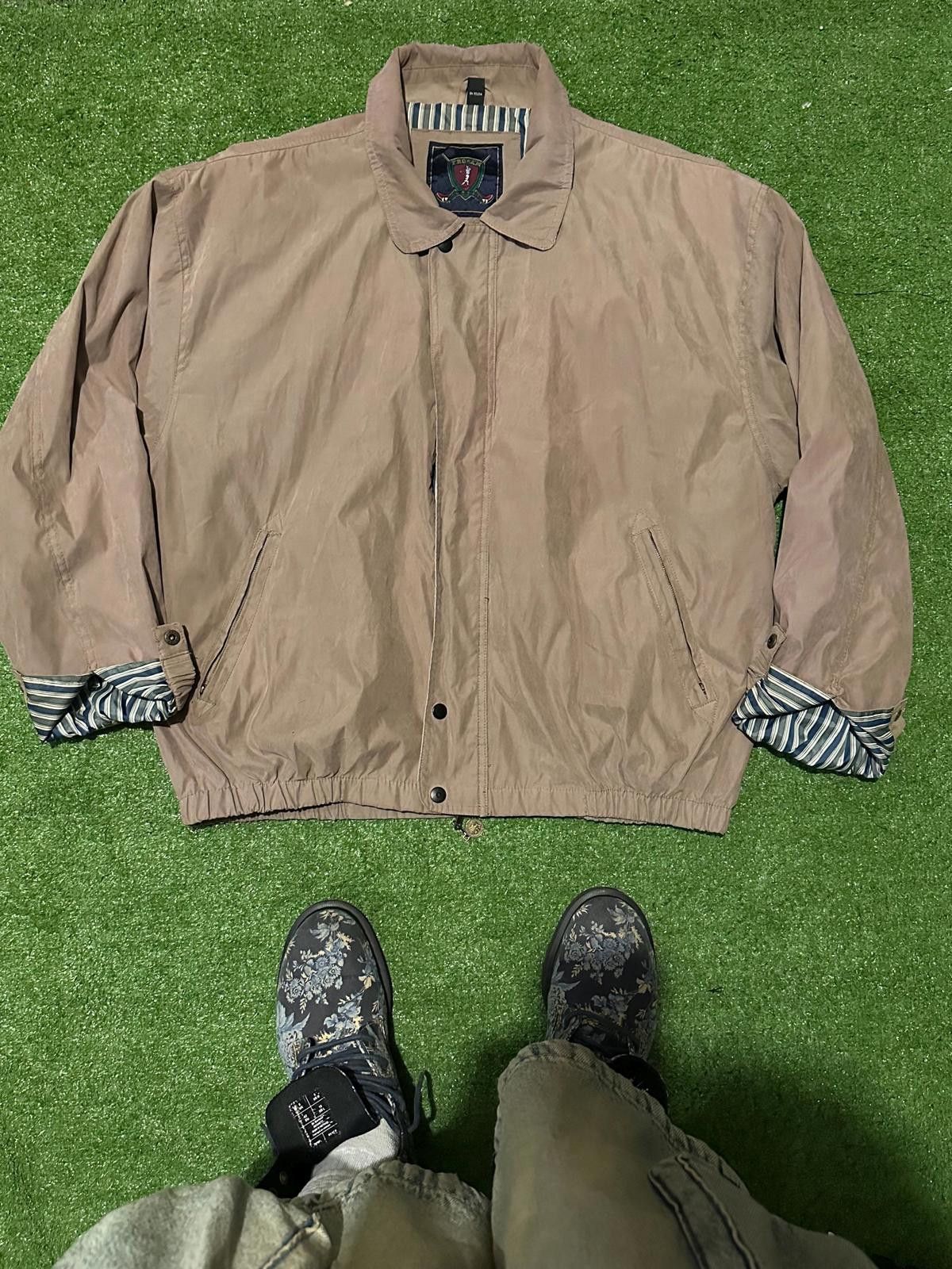Unknown London Vintage Men's Casual Lightweight Jacket with Striped Lining Size ONE SIZE - 1 Thumbnail