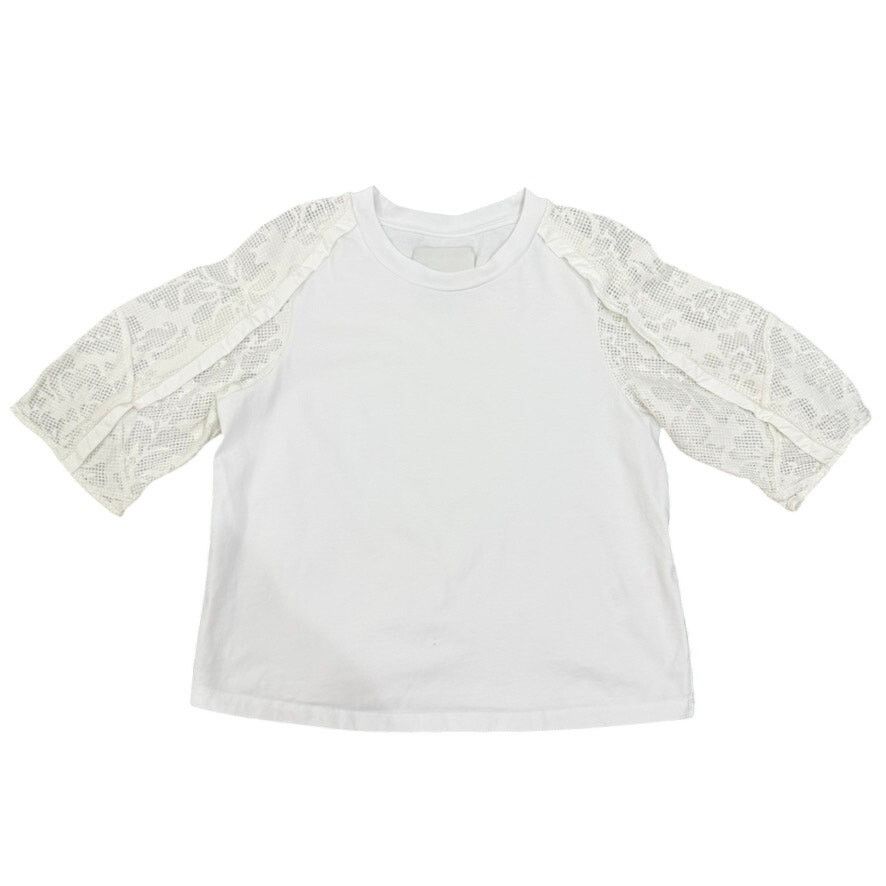 3.1 Phillip Lim 3.1 Phillip Lim x RTR Bonded Lace T-Shirt in White, Size M Size M / US 6-8 / IT 42-44 - 4 Thumbnail