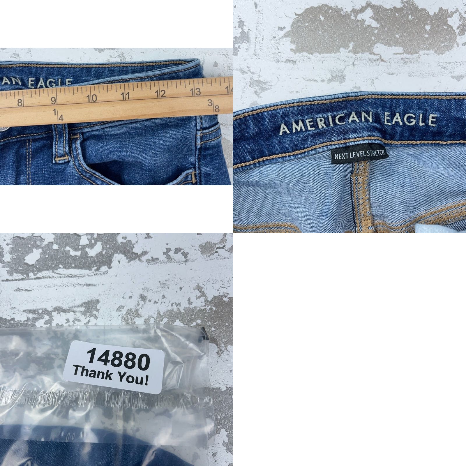 American Eagle Outfitters American Eagle Jeans Women 4 Short High Rise Jegging Med Wash Faded Stretch A80 Size 27" / US 4 / IT 40 - 9 Thumbnail