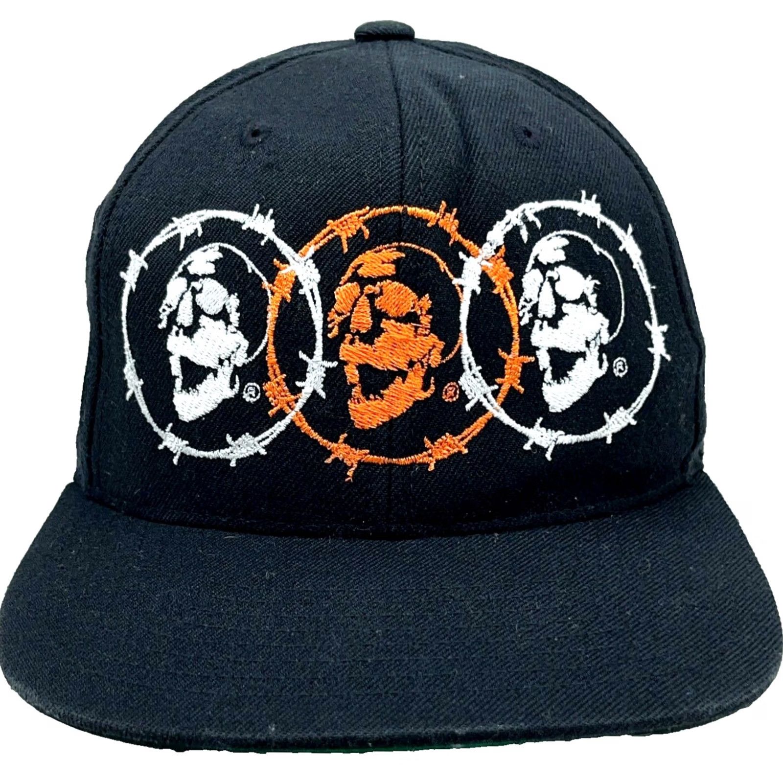 Versace Versa Hat Cap Snapback Black Skull Punk Grunge Cyber Y2K Goth Adult One Size Black Twill Cotton Nylon Size ONE SIZE - 2 Thumbnail