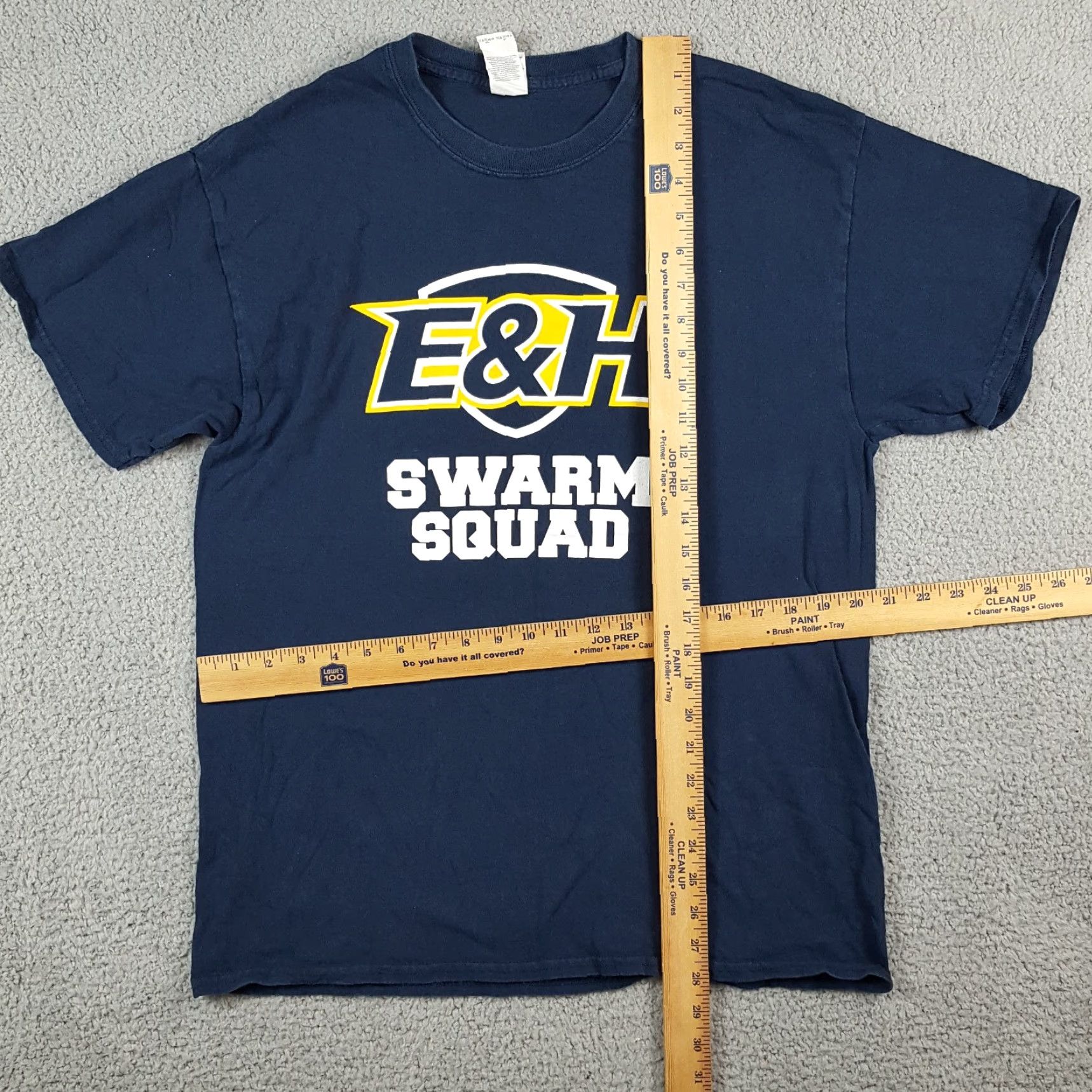 Gildan VINTAGE Gildan Emory & Henry Swarm Squad College T-Shirt Men's Large Blue Solid 00s Retro School Sports Size US L / EU 52-54 / 3 - 8 Thumbnail