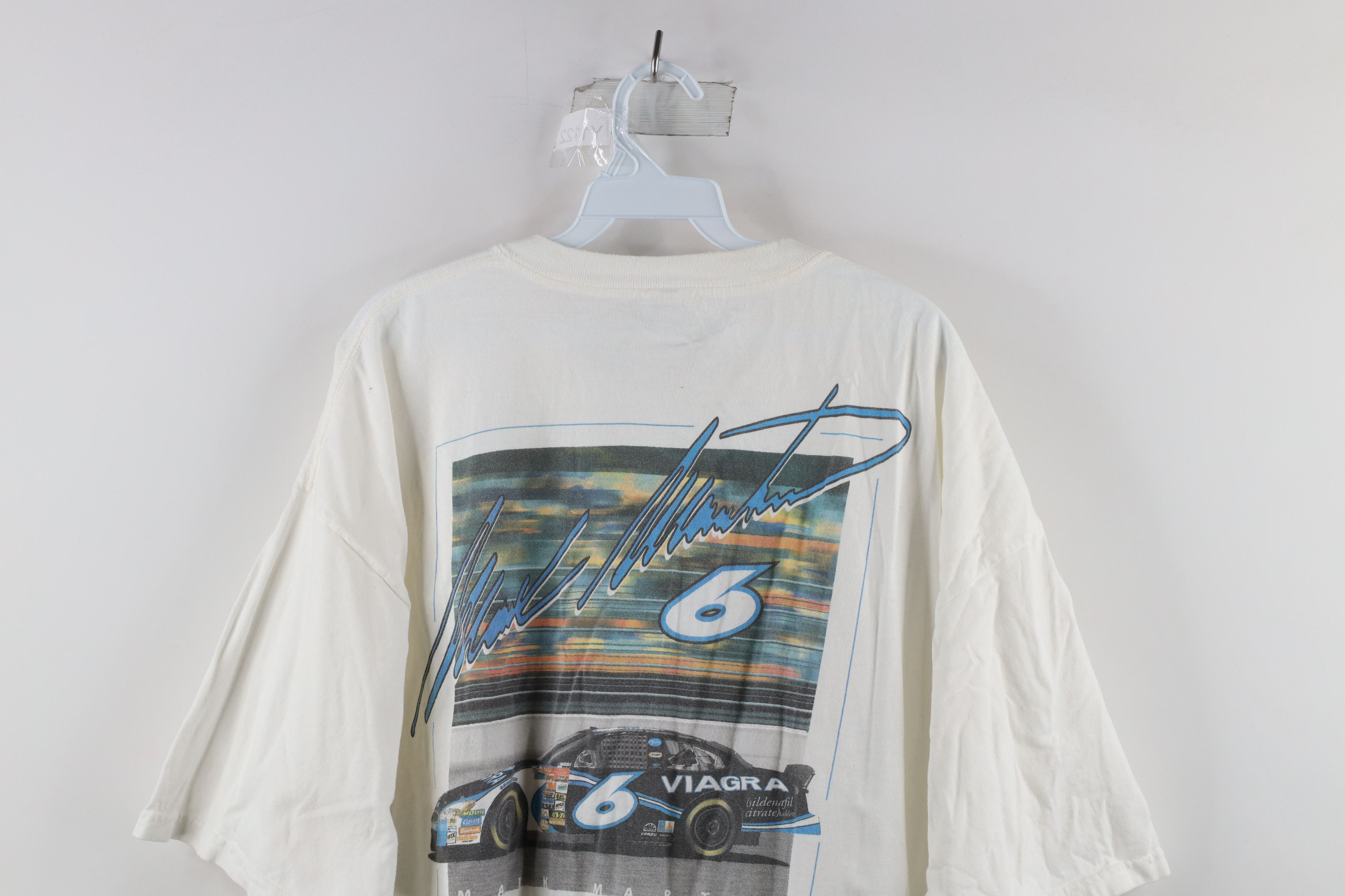 Vintage Vintage 90s NASCAR Out Mark Martin Racing Pocket T-Shirt Size US XXL / EU 58 / 5 - 11 Thumbnail