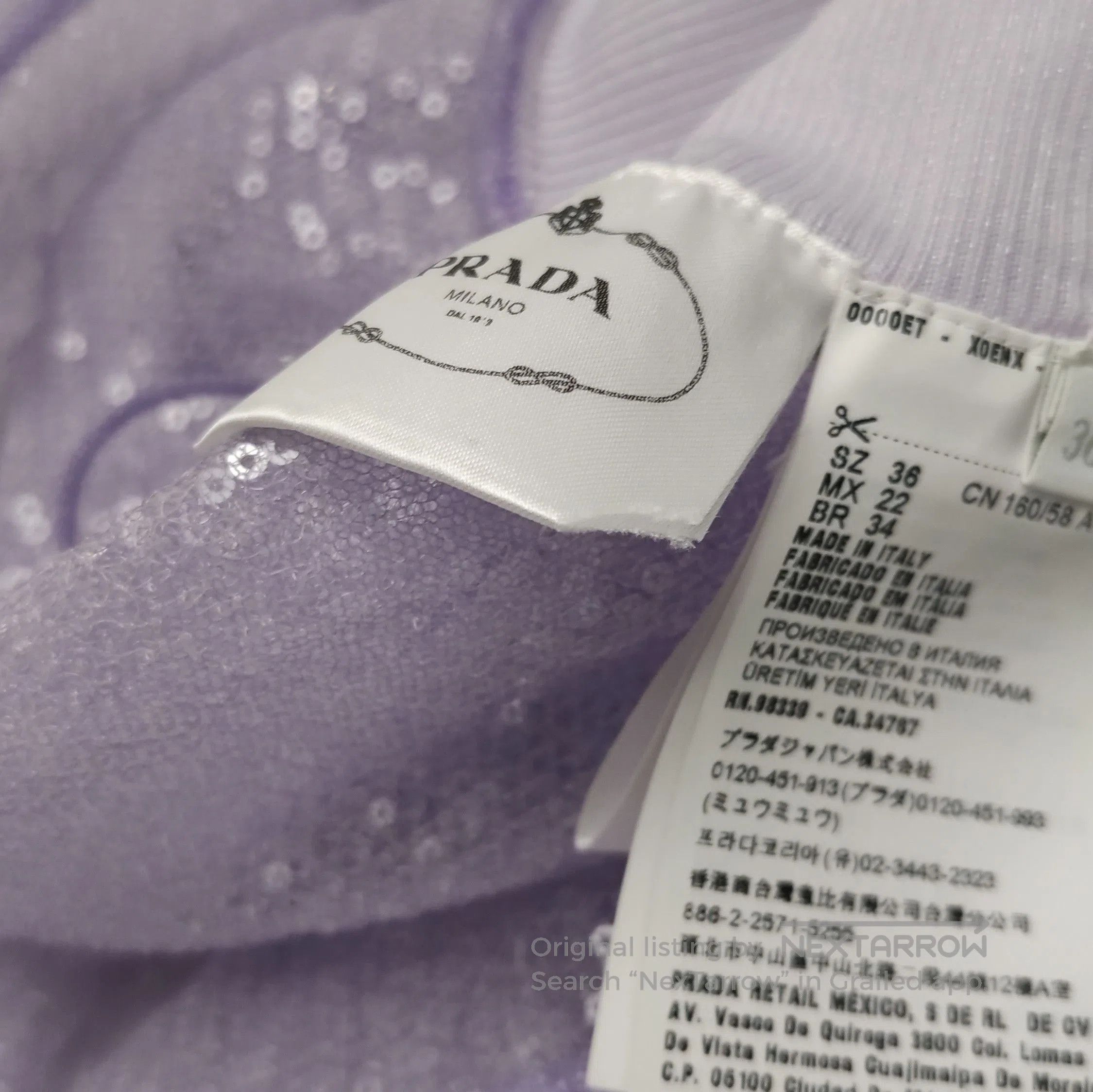 Prada Prada Sequined Midi Skirt in Light Purple . Size 22" - 9 Thumbnail