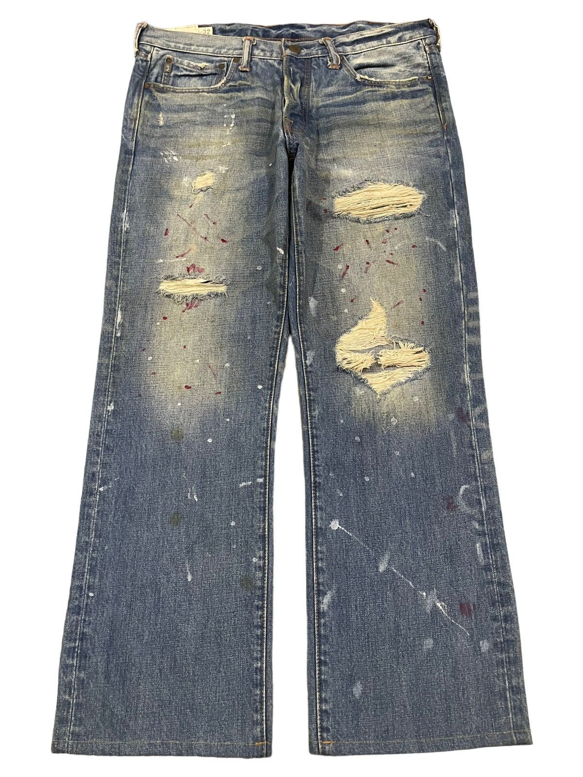 Abercrombie & Fitch Vintage Abercrombie & Fitch Paint Splash Distressed Jeans Size US 35 - 1 Thumbnail