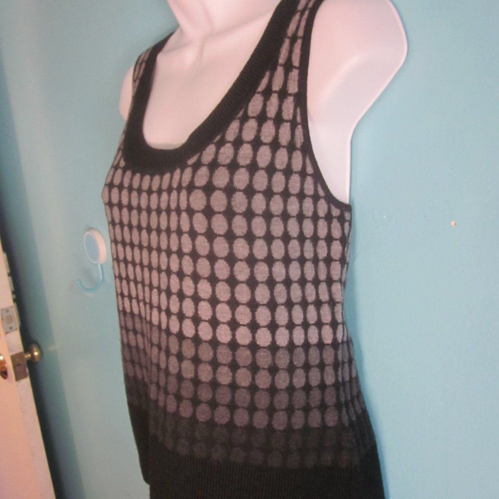 Robert Talbott Talbots Wool Vest Sweater Top Black & Gray 1980's Vintage Size M / US 6-8 / IT 42-44 - 5 Thumbnail