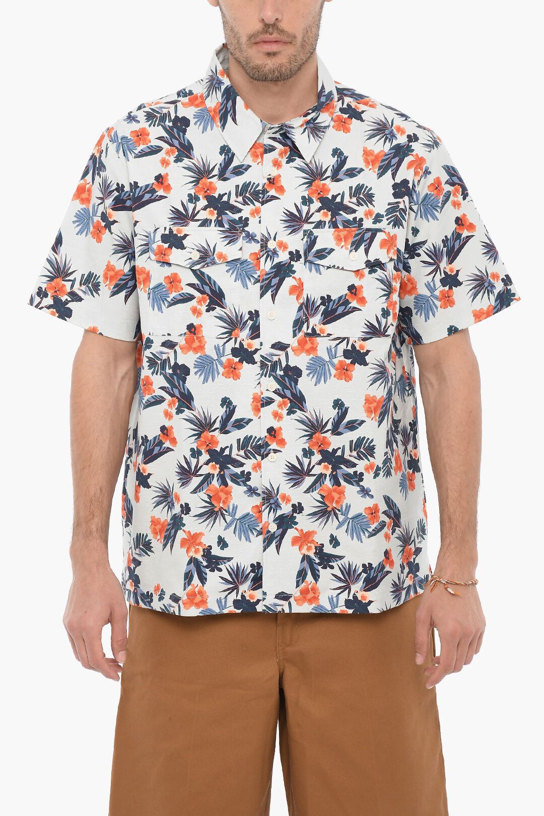 image of A P C Og1Mm0423 Short Sleeve Augustin Shirt In Multicolor, Men's (Size Medium)