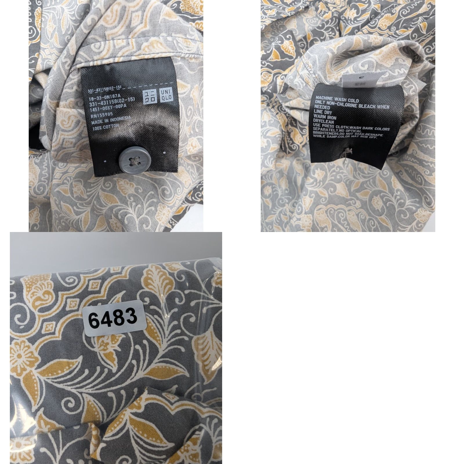 Uniqlo Uniqlo Camp Shirt Men’s XL Floral Hawaiian Short Sleeve Button Extra Fine Cotton Size US XL / EU 56 / 4 - 8 Thumbnail