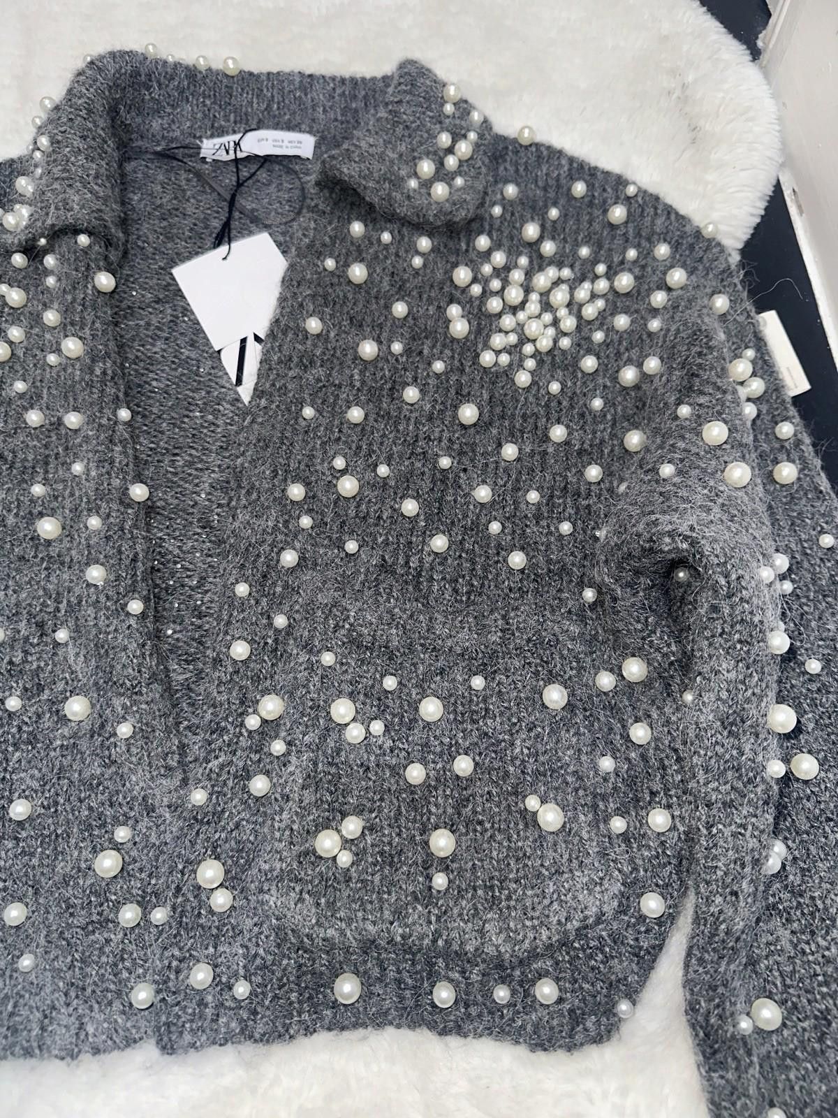 Zara ZARA Short Cardigan With Beads Size S / US 4 / IT 40 - 3 Thumbnail