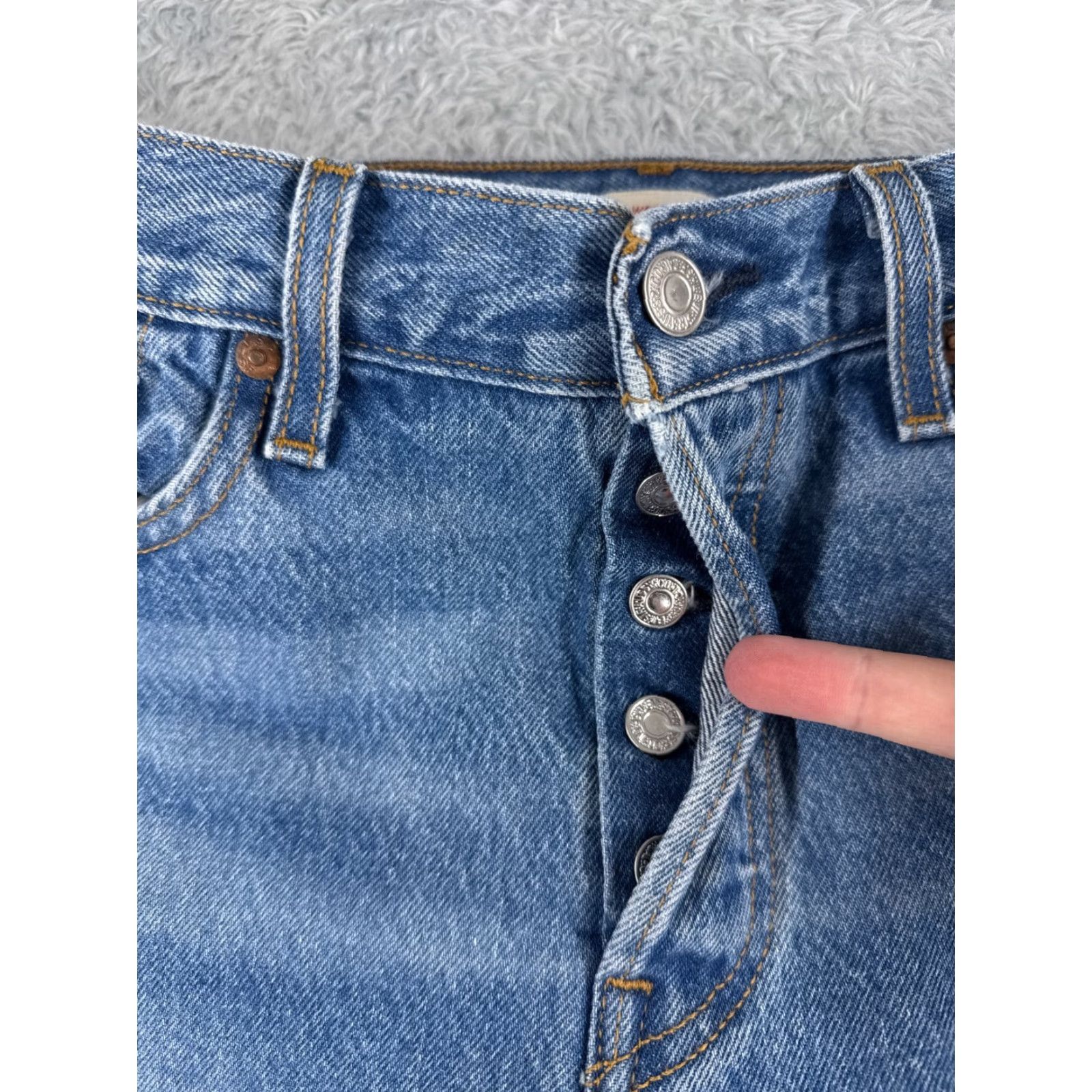 Levi's Levis Premium Jeans Womens 31x27 Blue Denim Wedgie Distressed Big E Size 24" / US 00 / IT 34 - 5 Thumbnail