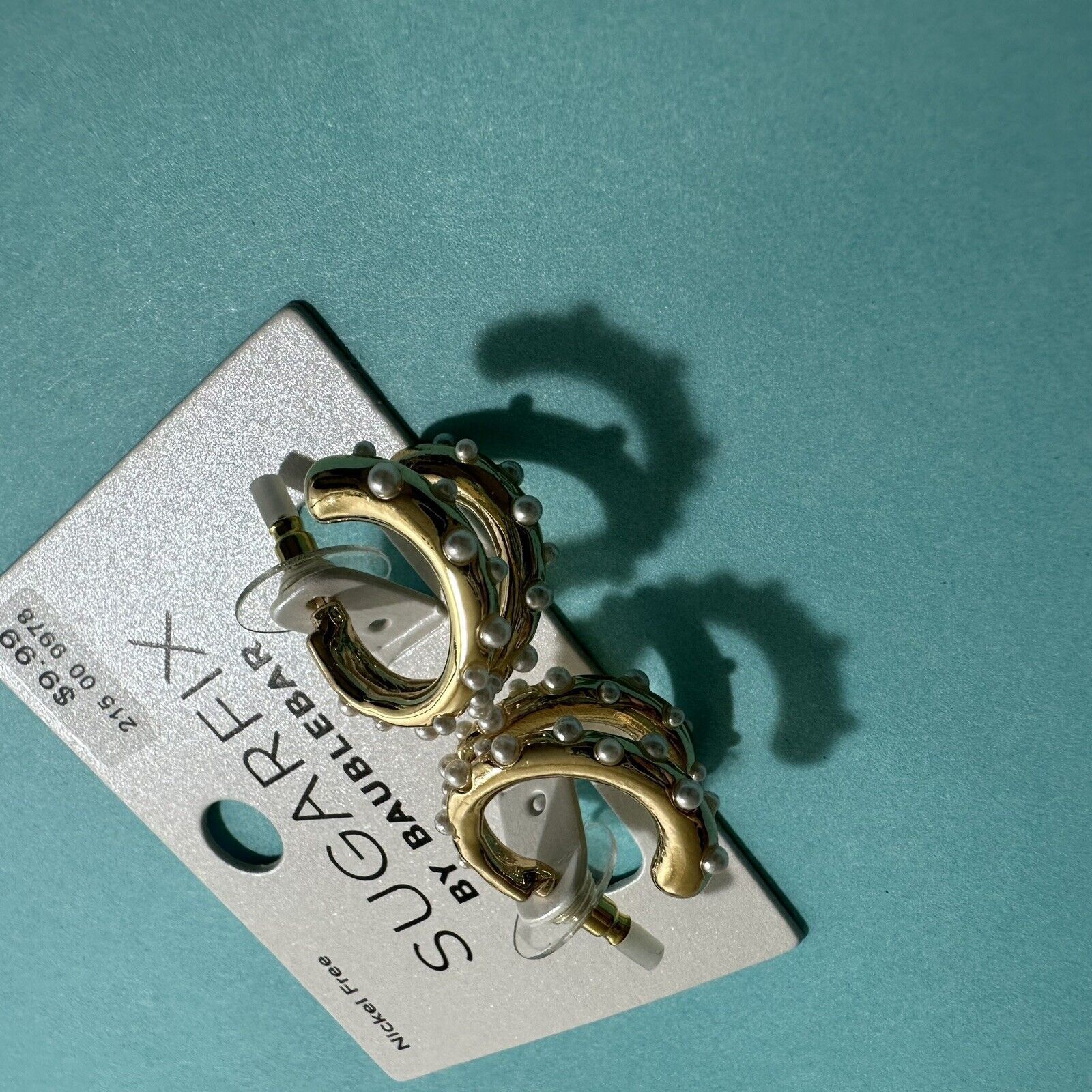 Other SUGARFIX by BaubleBar Pearl Gold Double Hoop Earrings Size ONE SIZE - 7 Thumbnail