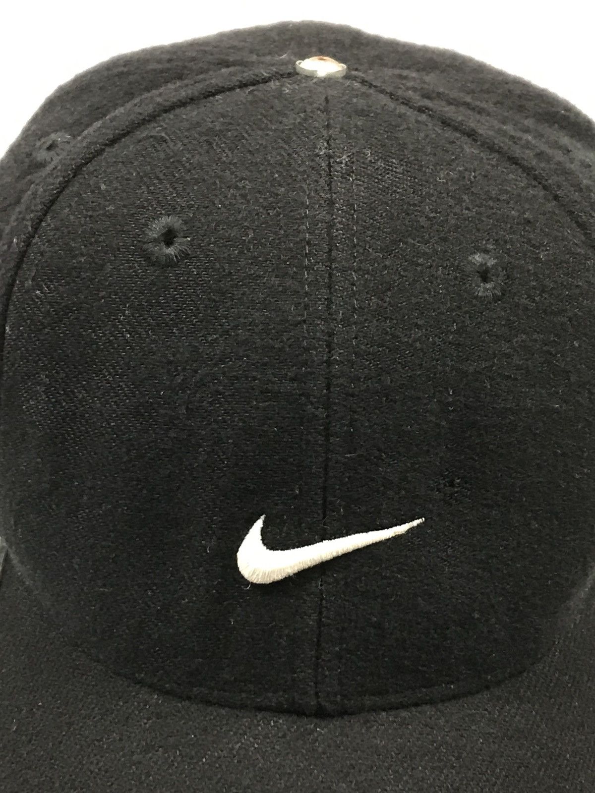 Nike × Vintage Vintage 90s Nike Embroidered Centre Swoosh Logo Wool Cap Size ONE SIZE - 4 Thumbnail