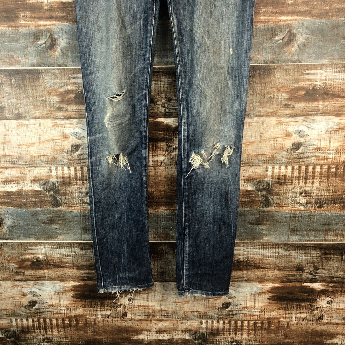 Diesel Diesel italy Black Distressed ripped Denim Pants #A2117 Size 27" / US 4 / IT 40 - 6 Thumbnail