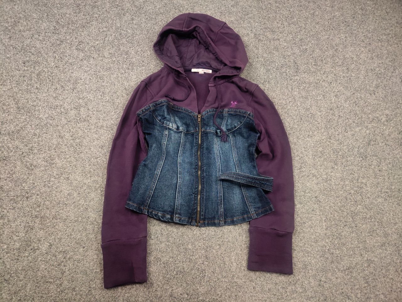 If Six Was Nine Vintage Y2K Miss zip-up Cropped Hoodie corset Hysteric Style Size M / US 6-8 / IT 42-44 - 3 Thumbnail