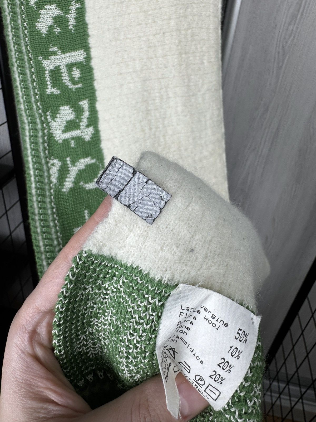 Marithe + Francois Girbaud Marithe + Francois Girbaud big logo wool angora big scarf Size ONE SIZE - 8 Thumbnail