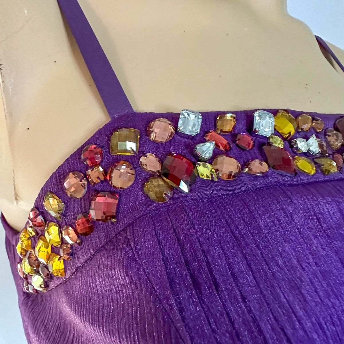 Other Vintage Beaded Metallic Princess Maxi Gown Slip Shawl 38 Size XS / US 0-2 / IT 36-38 - 5 Thumbnail