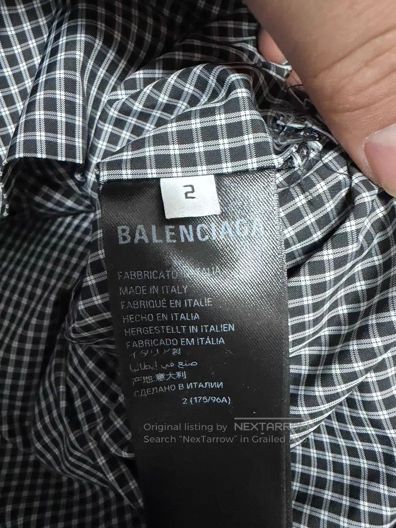 Balenciaga Balenciaga Black and White Plaid Shirt Cotton Jacket Size US M / EU 48-50 / 2 - 4 Thumbnail