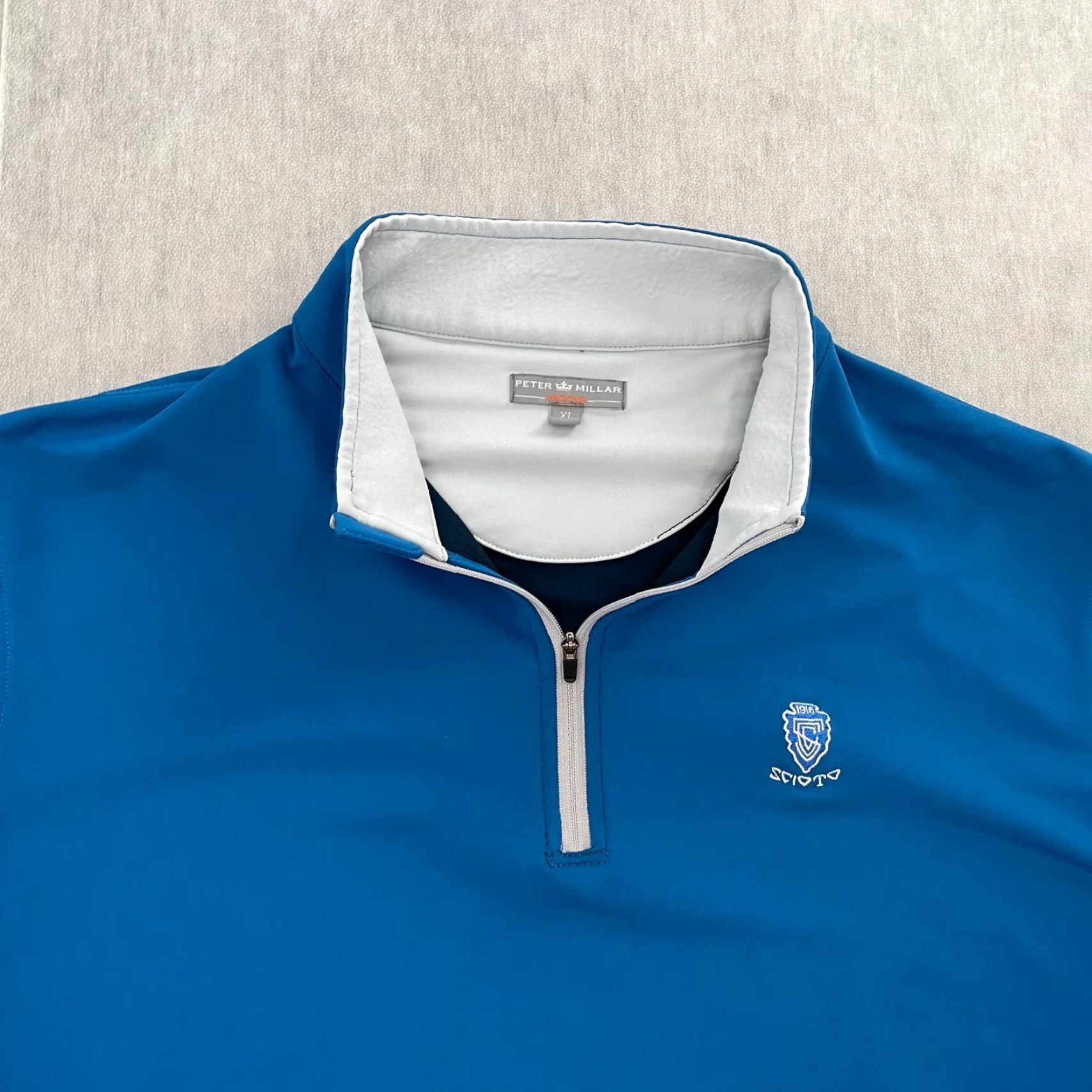 Peter Millar Peter Millar Sweater Adult XL Blue Wicking Perth Performance 1/4 Zip Scioto Golf Shirt Hoodie Hat? Size US XXL / EU 58 / 5 - 3 Thumbnail