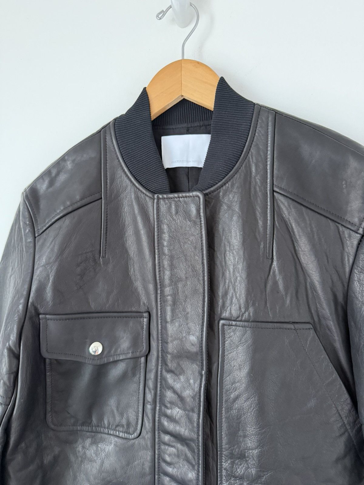 Alexander Wang Alexander Wang Heavy Leather Sample Bomber Jacket Archive M Size US L / EU 52-54 / 3 - 3 Thumbnail