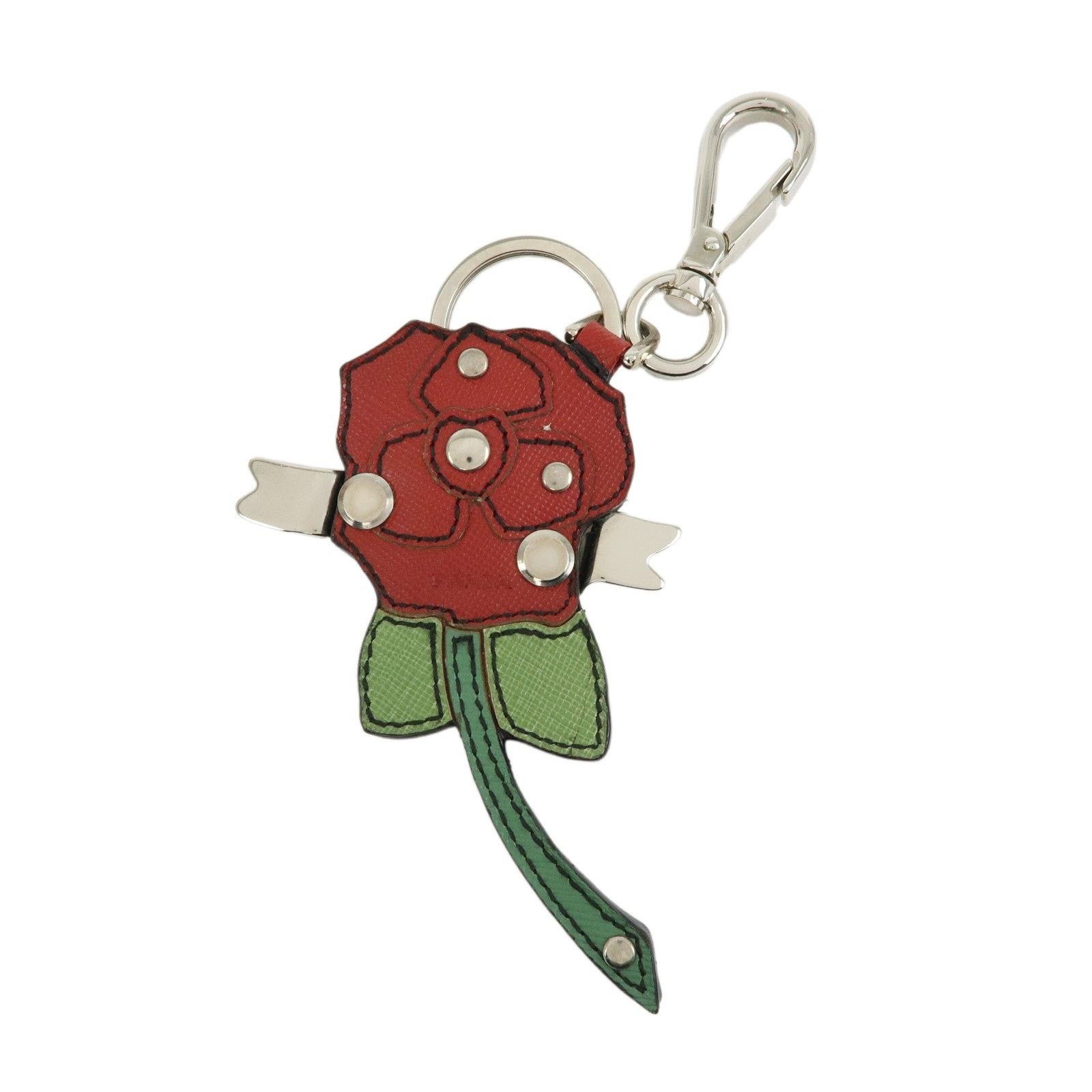 Prada Prada Saffiano Rose Motif Bag Charm Red Size ONE SIZE - 1 Thumbnail