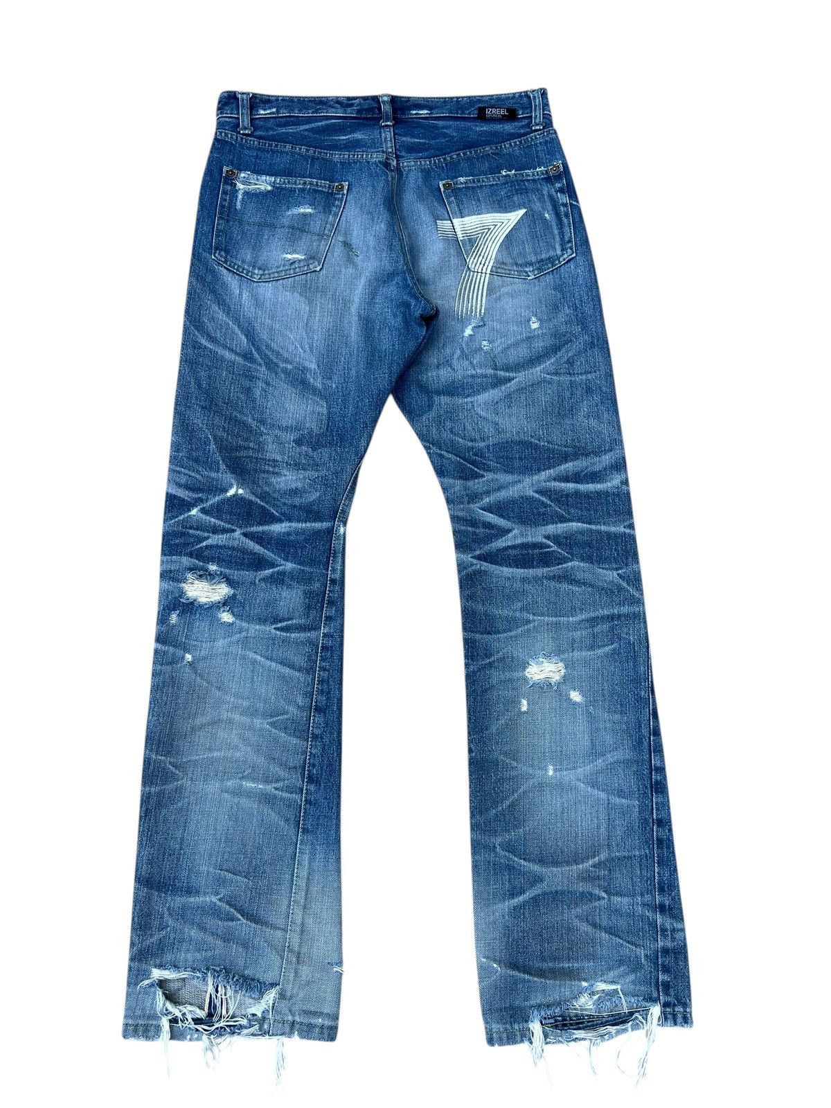 Izreel by Kazuhiro Takakura Distressed Denim Selvedge Jeans