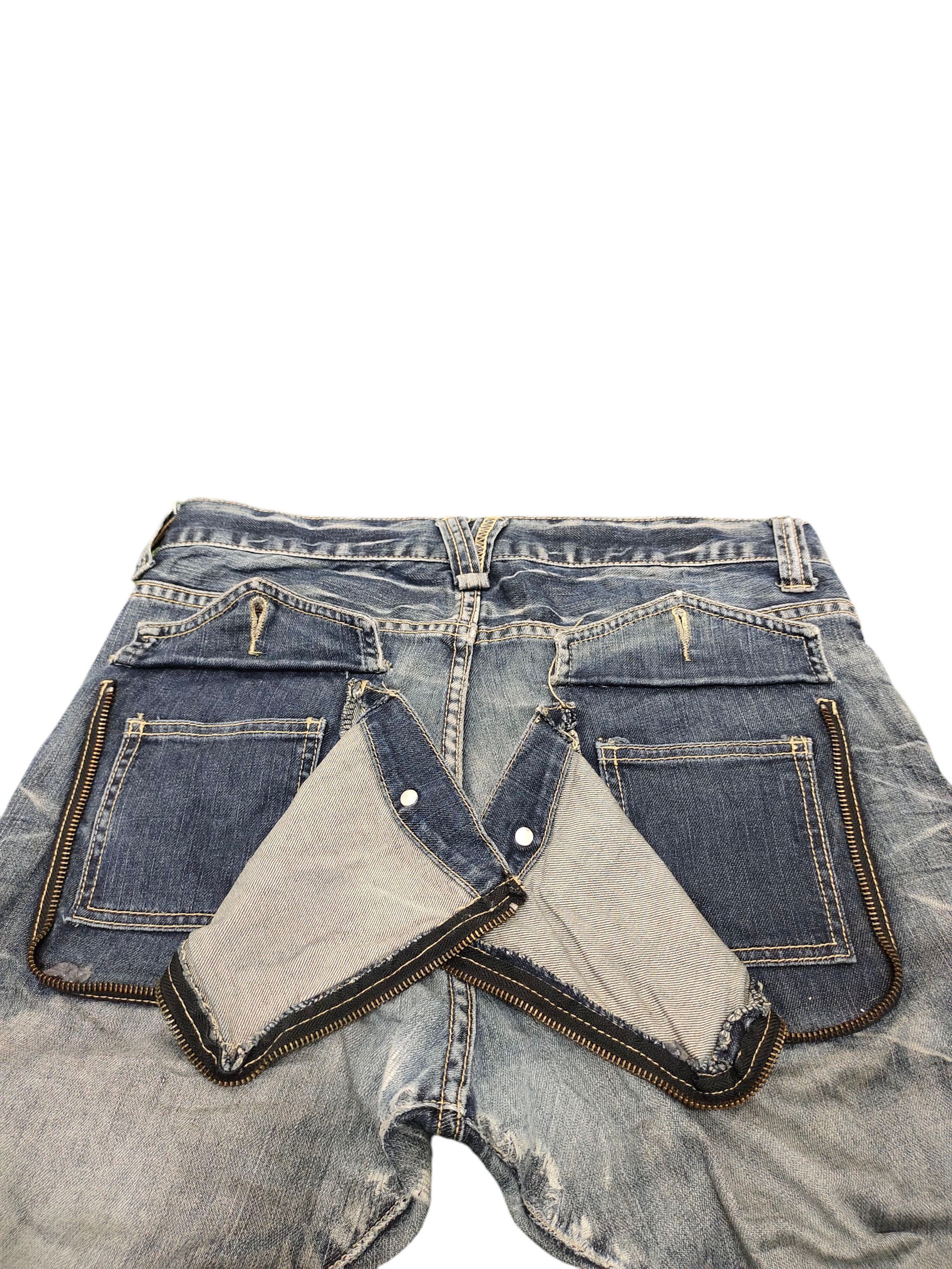 PPFM Ppfm Multi Zipper Pocket Distress Denim Jeans Grunge Punk Size US 32 / EU 48 - 12 Thumbnail