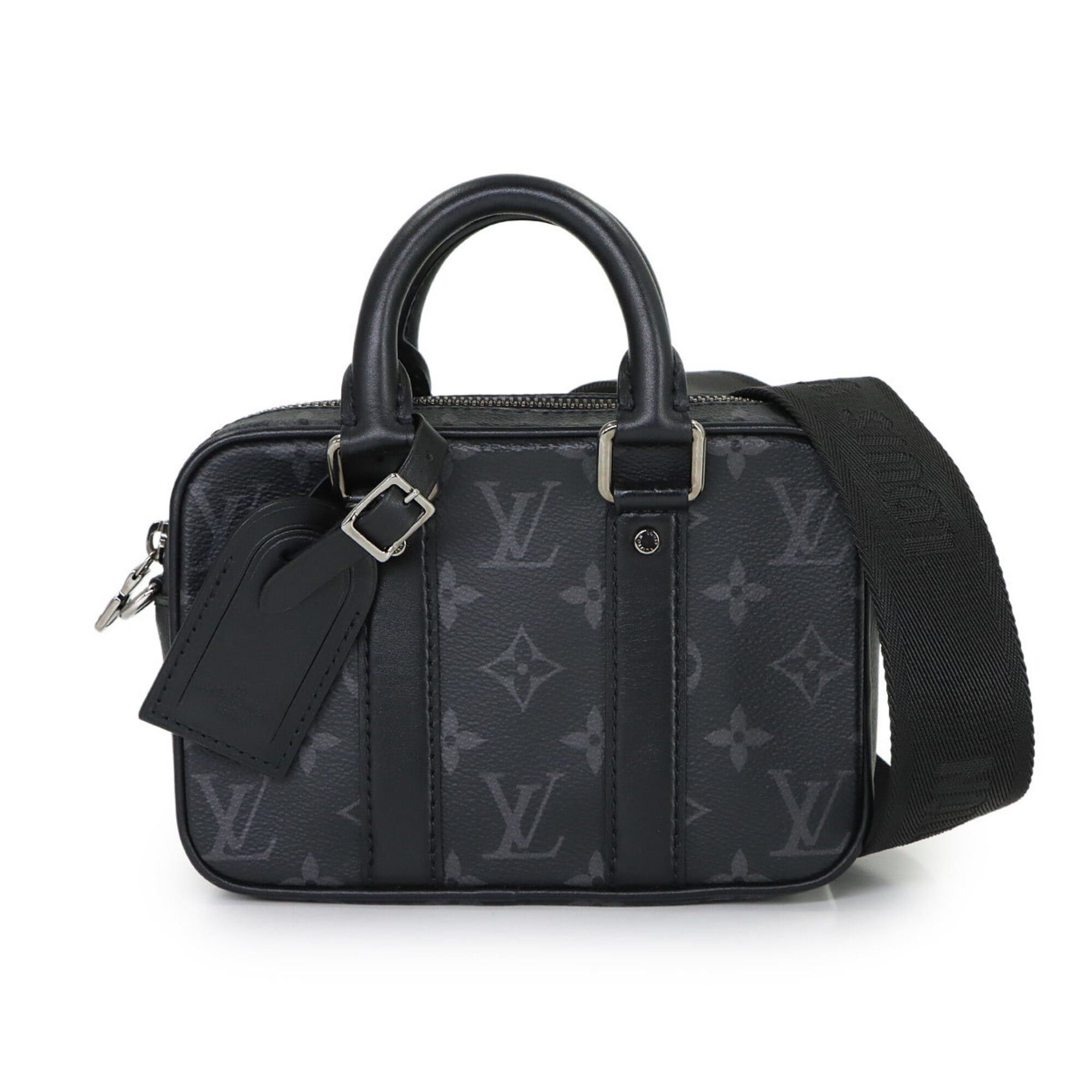 Louis Vuitton Louis Vuitton Monogram Eclipse Nano PDV 2-way Hand Shoulder Handbag Black Gray M82770 Porte Documents Voyage Size ONE SIZE - 1 Thumbnail