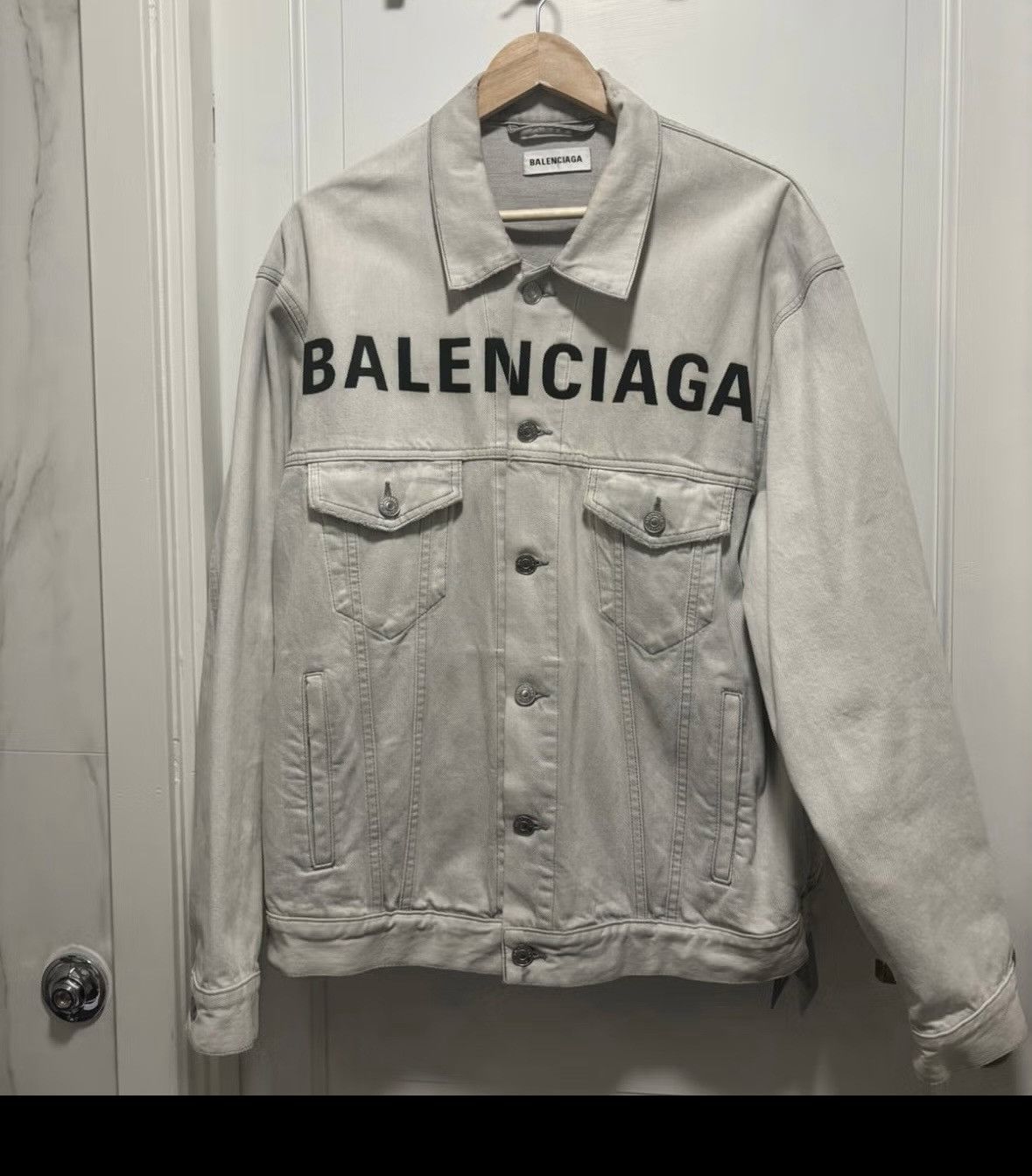 Balenciaga Balenciaga front logo denim jakke( Size US L / EU 52-54 / 3 - 4 Thumbnail