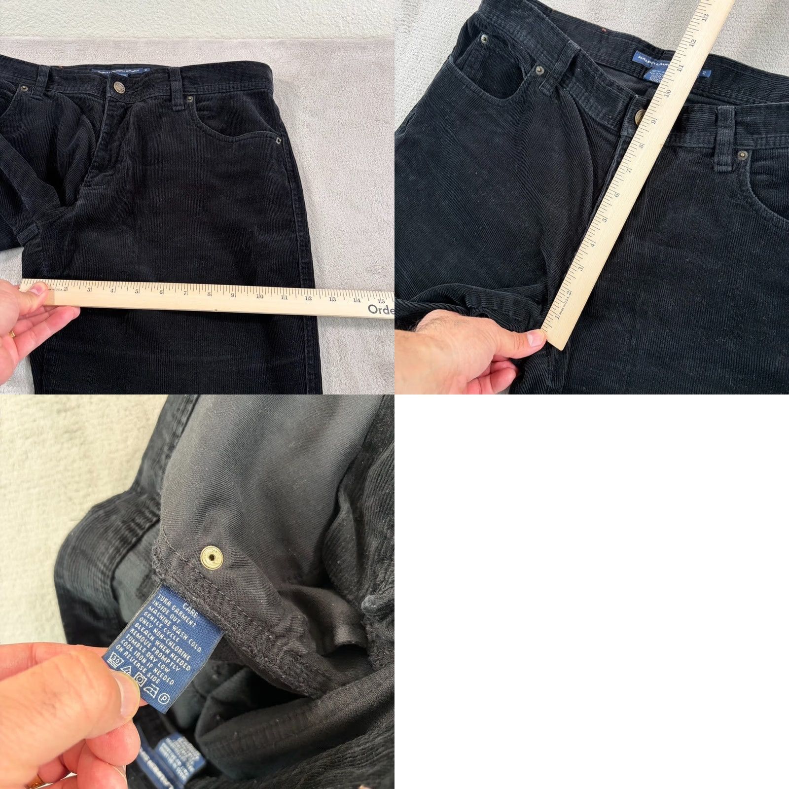 Polo Ralph Lauren VINTAGE Ralph Lauren Sport Pants Women 12 Black Corduroy Straight Leg Dress Pants 90s Women Mens Women? Size 34" / US 12 / IT 48 - 8 Thumbnail